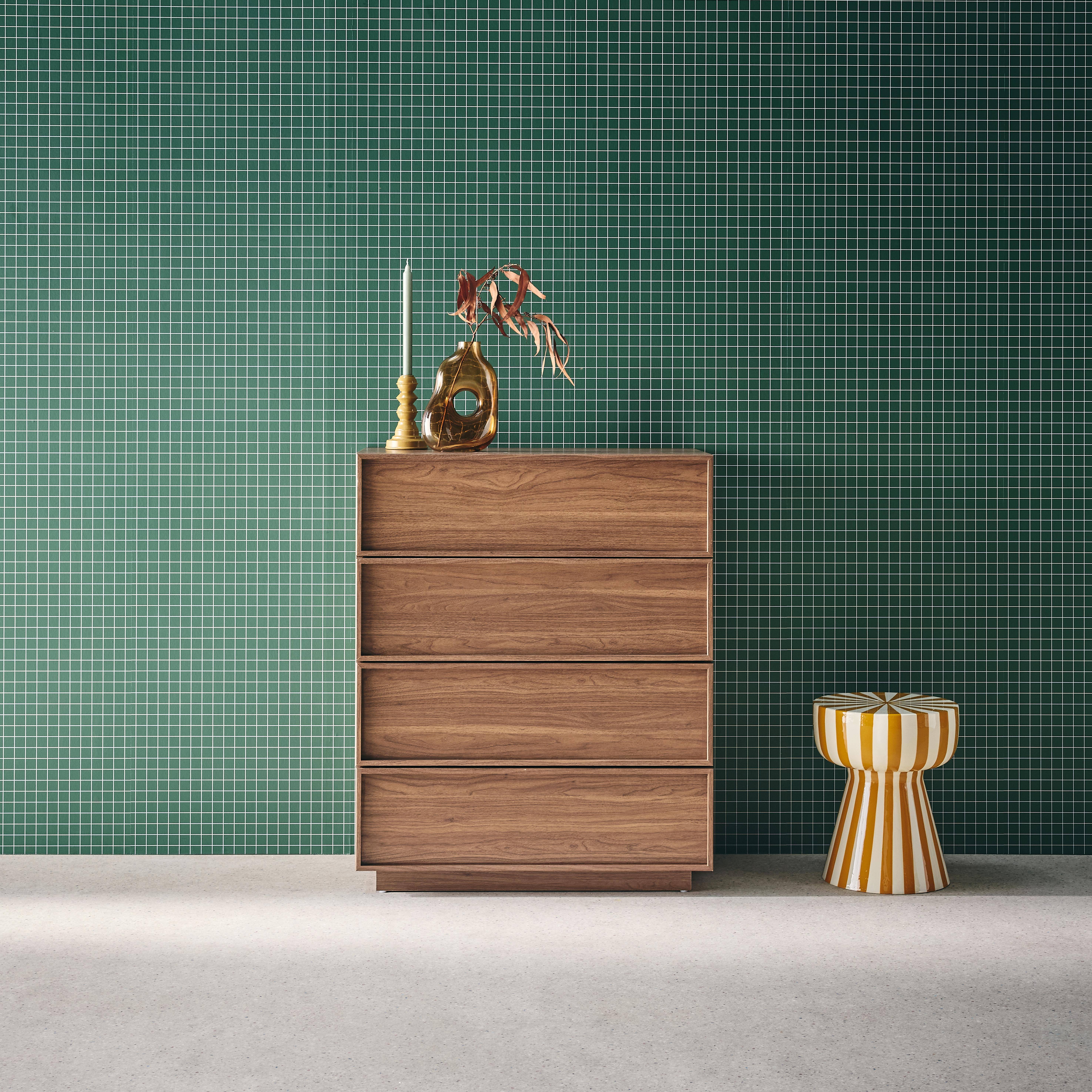 Cômoda de armazenamento efeito madeira 4 gavetas, Kuba, Madeira de nogueira, 80x43x98.5 cm Photo1