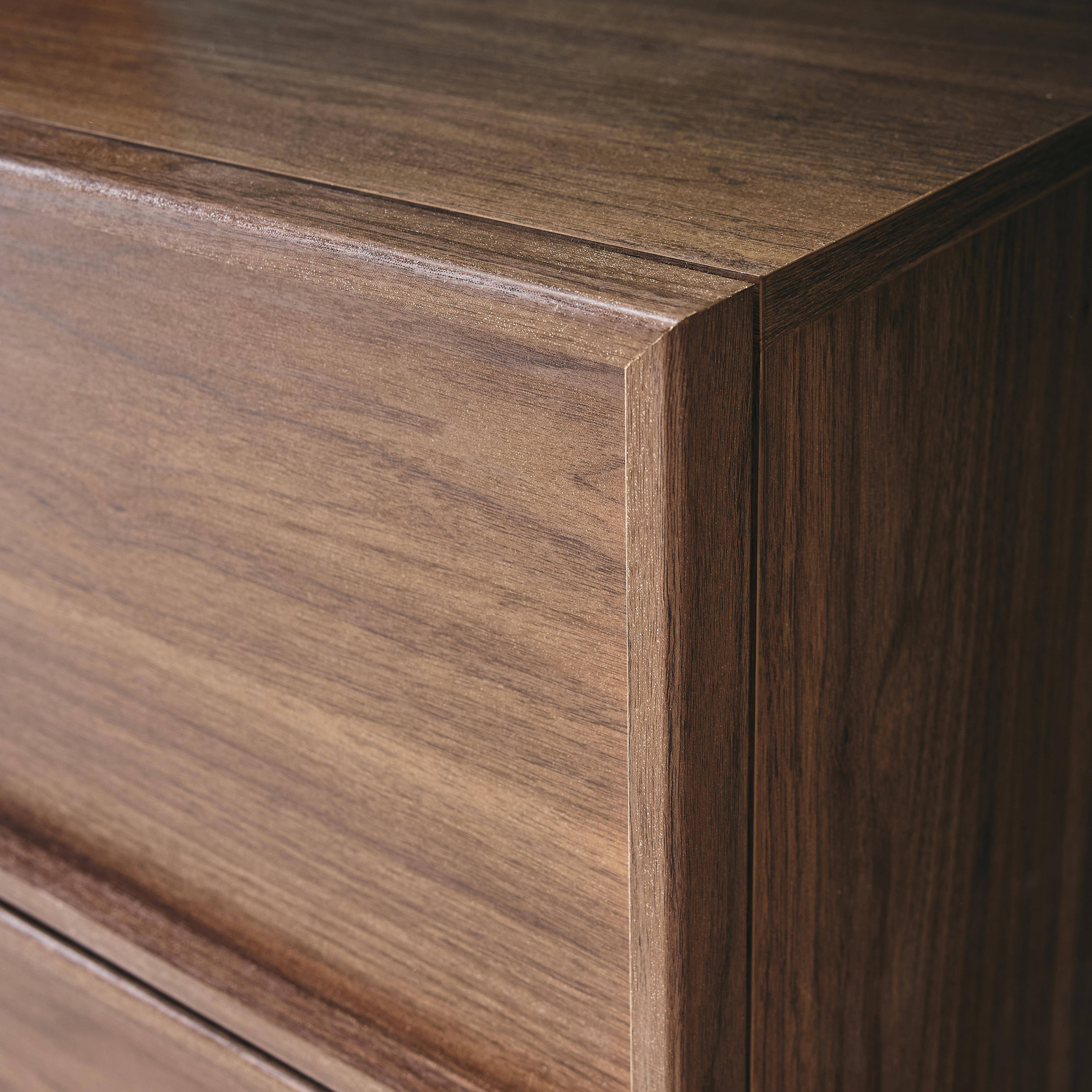 Cômoda de armazenamento efeito madeira 4 gavetas, Kuba, Madeira de nogueira, 80x43x98.5 cm,sweeek,Photo3