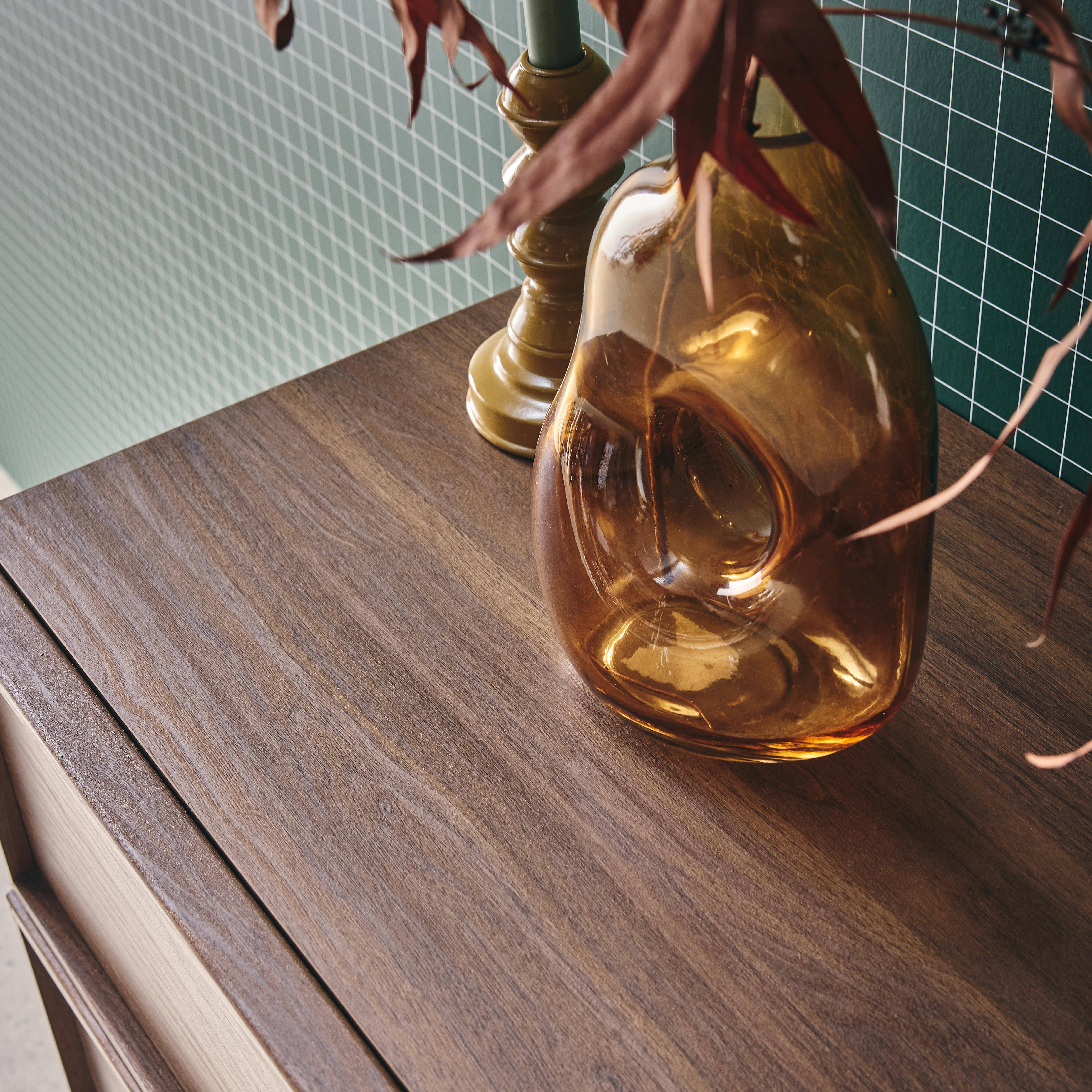 Cômoda de armazenamento efeito madeira 4 gavetas, Kuba, Madeira de nogueira, 80x43x98.5 cm,sweeek,Photo4