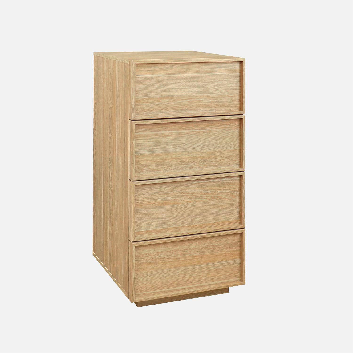 4-drawer wood effect dresser, Kuba, Natural, 48x43x98.5 cm,sweeek,Photo6