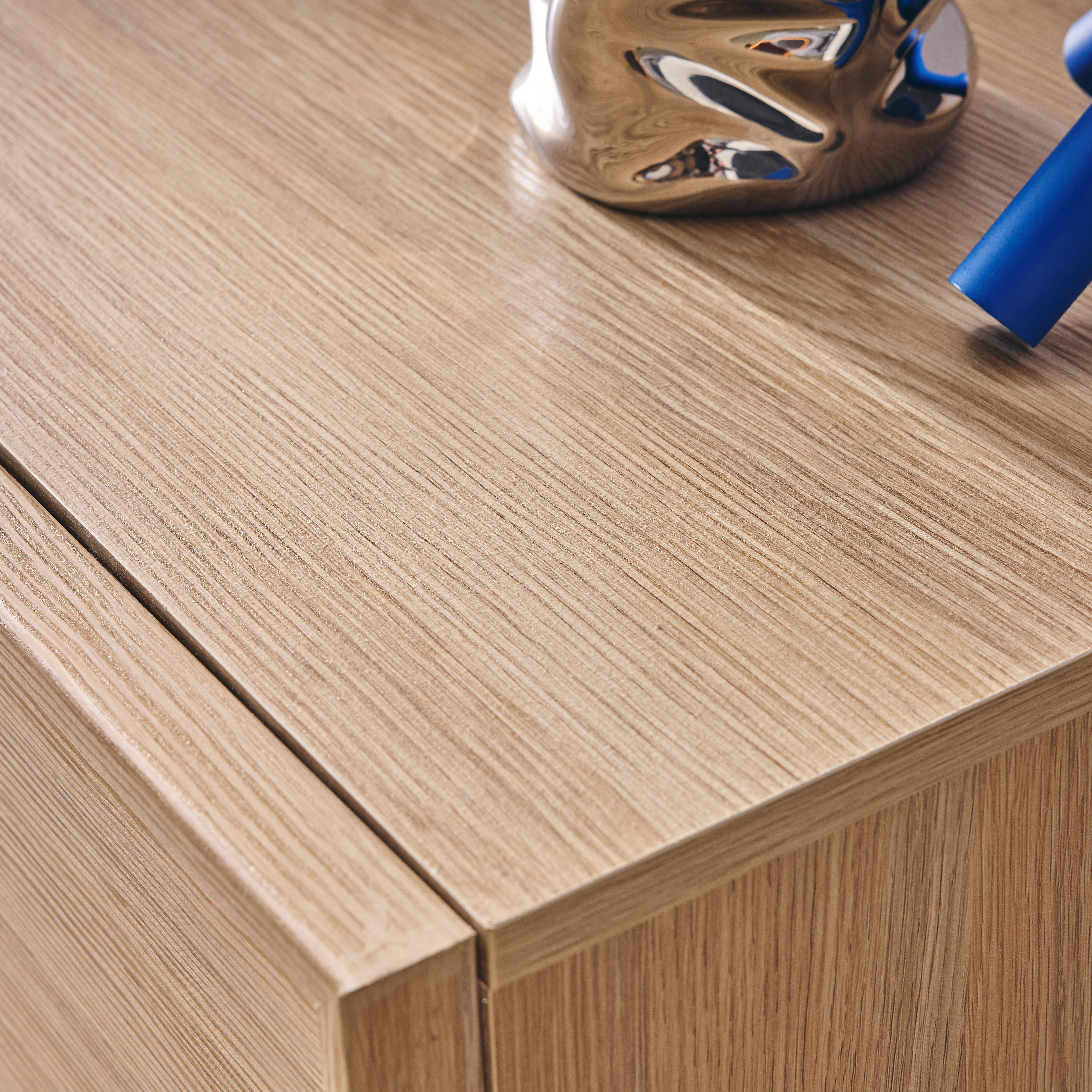 Anrichte Holzlook 2 Türen 80 cm 4 Fächer naturfarben B 80 x T 43 x H 85 cm - Kuba Photo4