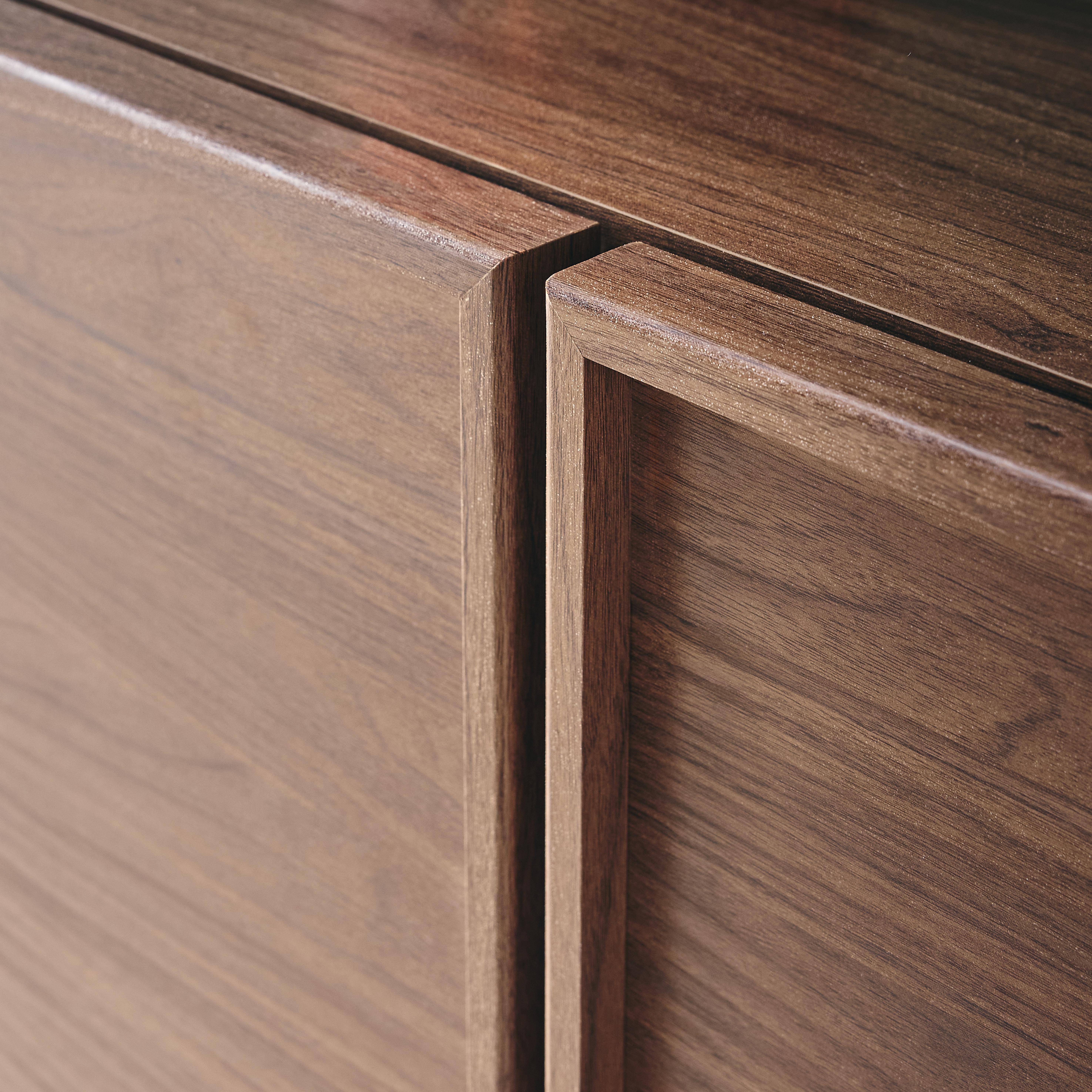 Anrichte Holzlook 2 Türen 80 cm 4 Fächer nussbaumfarben B 80 x T 43 x H 85 cm - Kuba,sweeek,Photo5