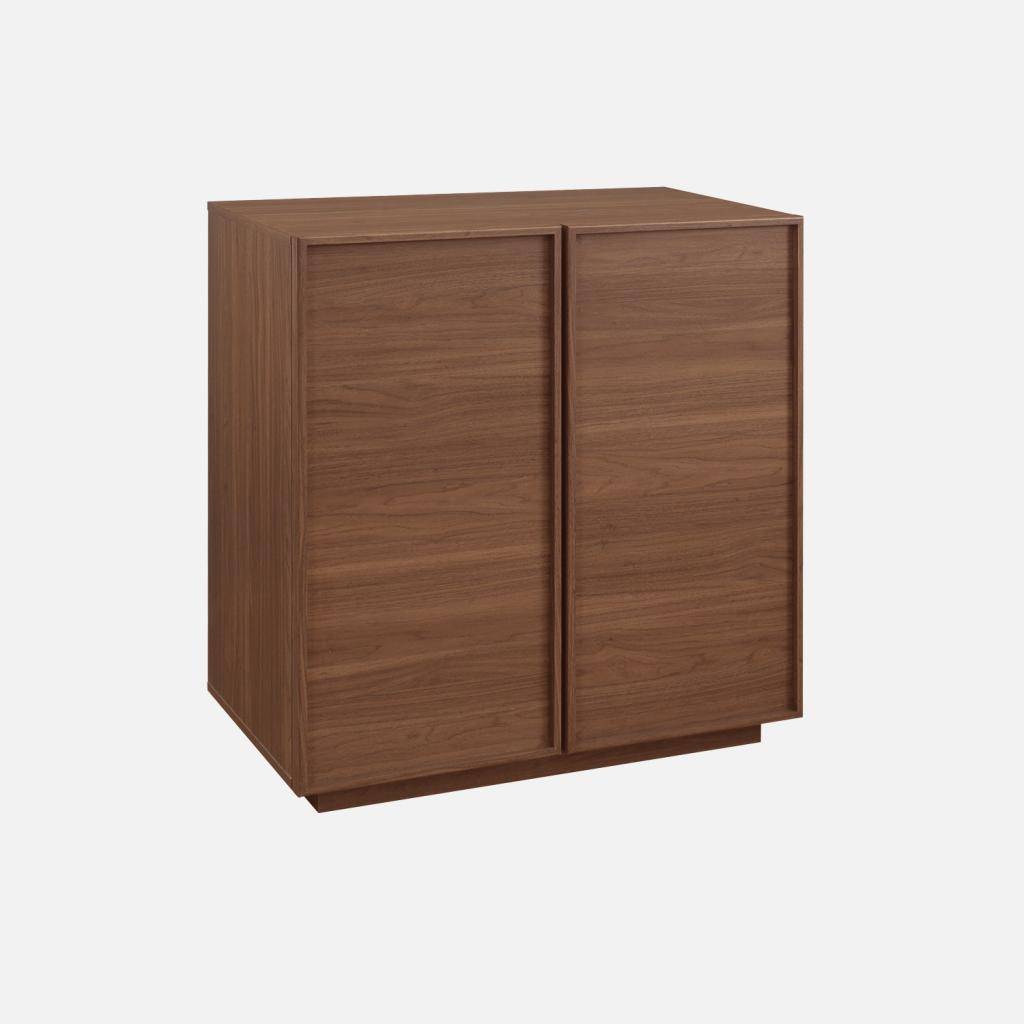 2-door walnut wood-effect sideboard with 4 compartments L 80 x P 43 x H 85cm - Kuba | sweeek,sweeek,Photo6