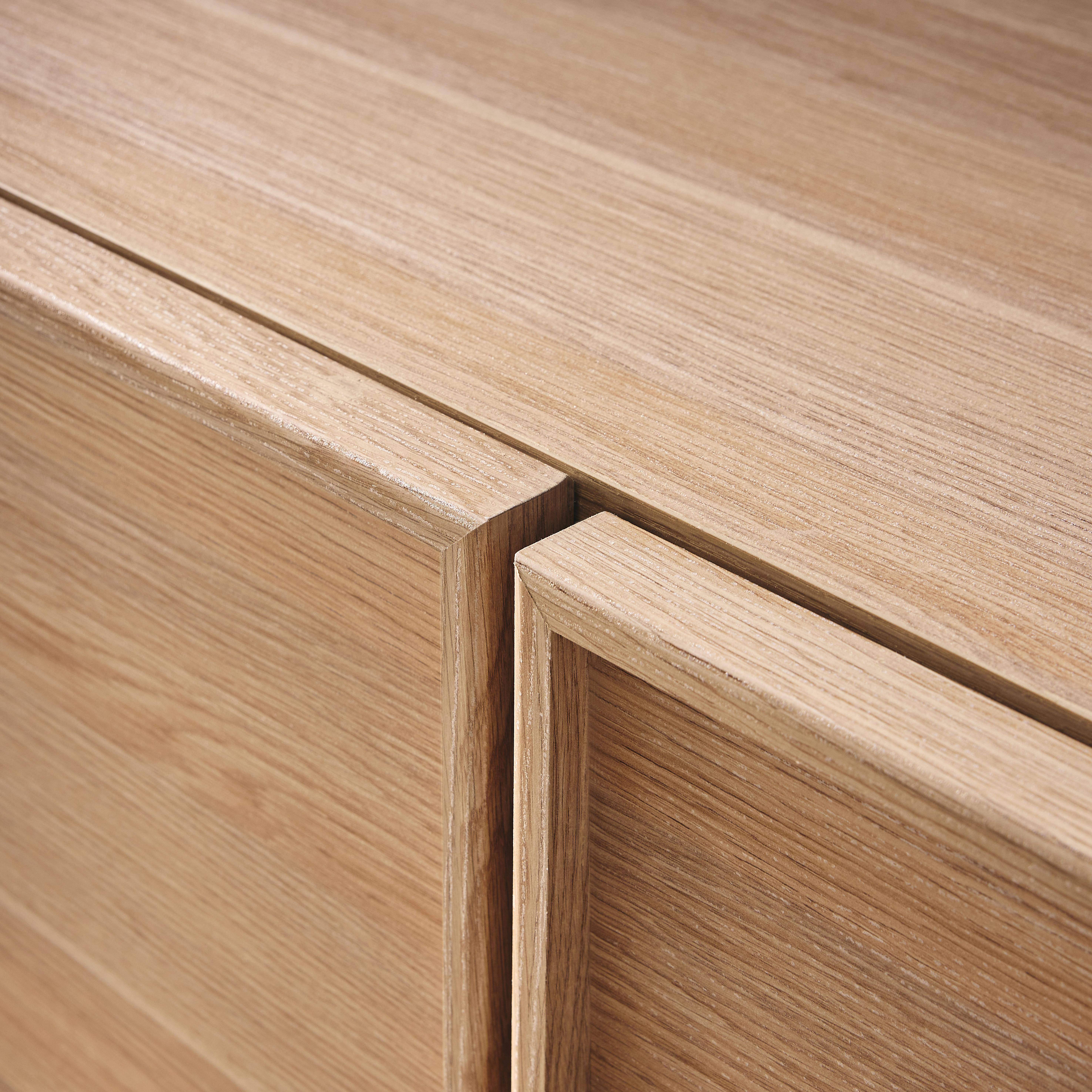 Mobile TV decorazione legno 3 ante 140cm, Kuba, Marrone naturale, 140x43x45 cm Photo5