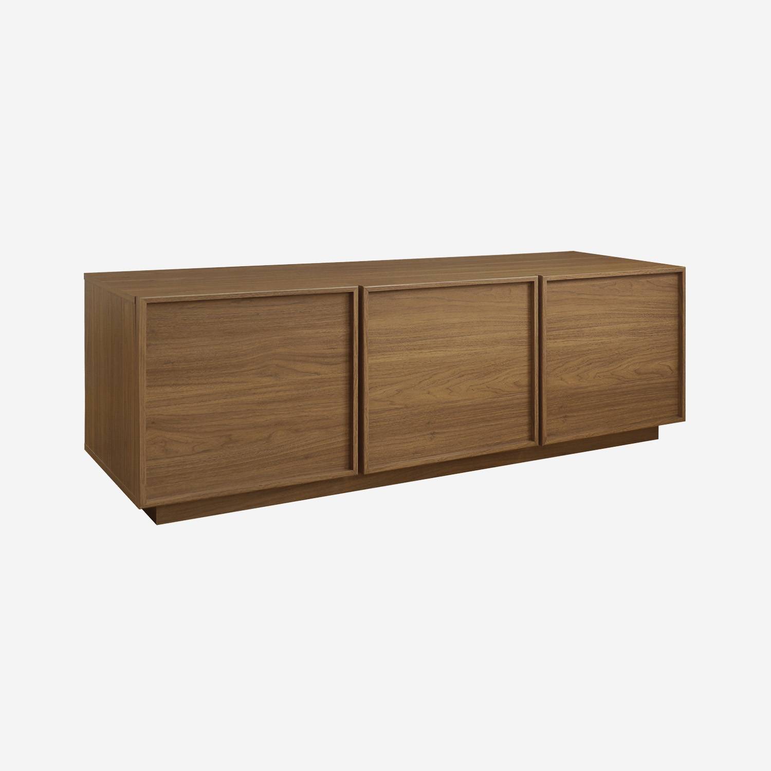 Meuble TV décor bois noyer 3 portes