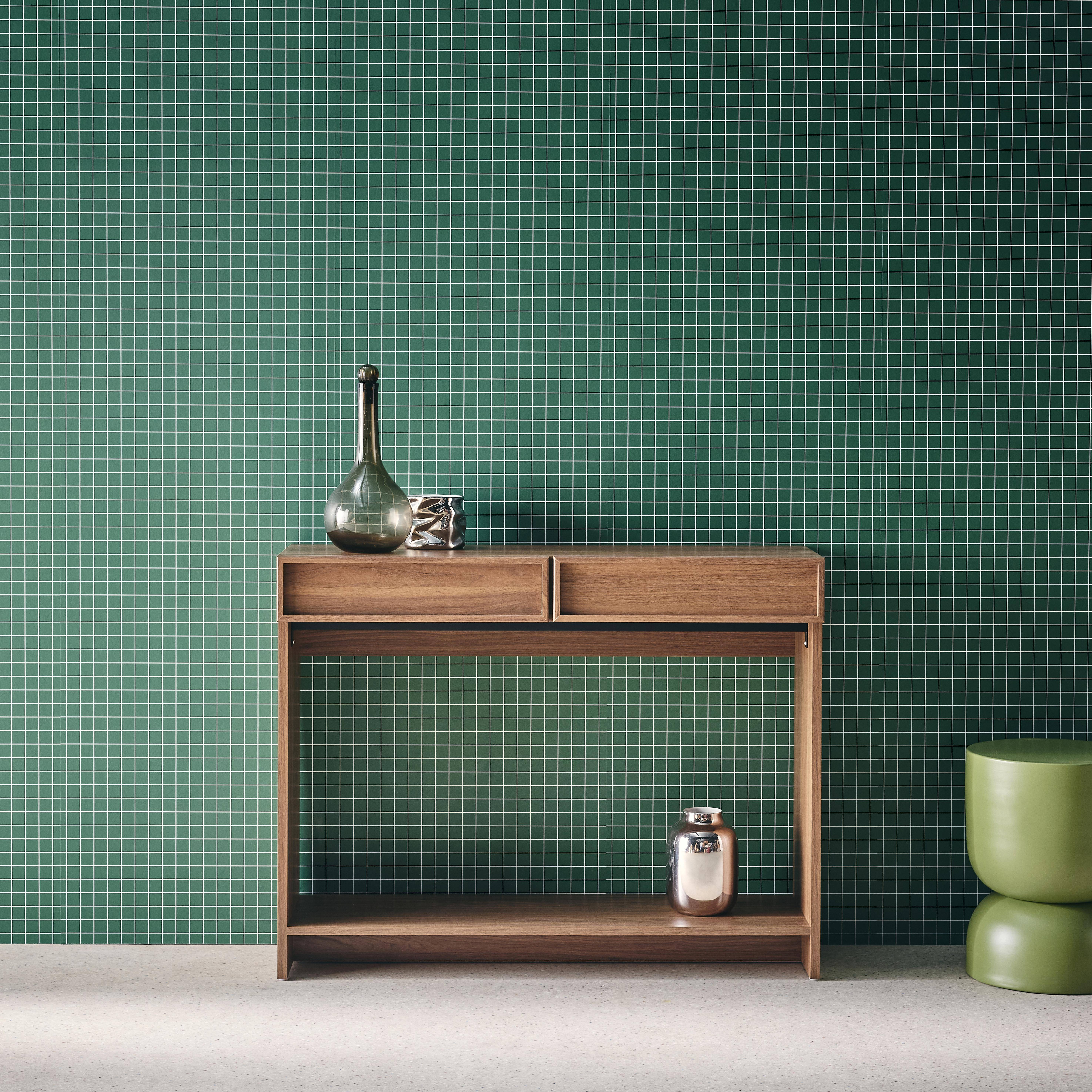 Console effet legno 2 cassetti e ripiano, 100cm, Kuba, Noce, 100x33x78 cm Photo1