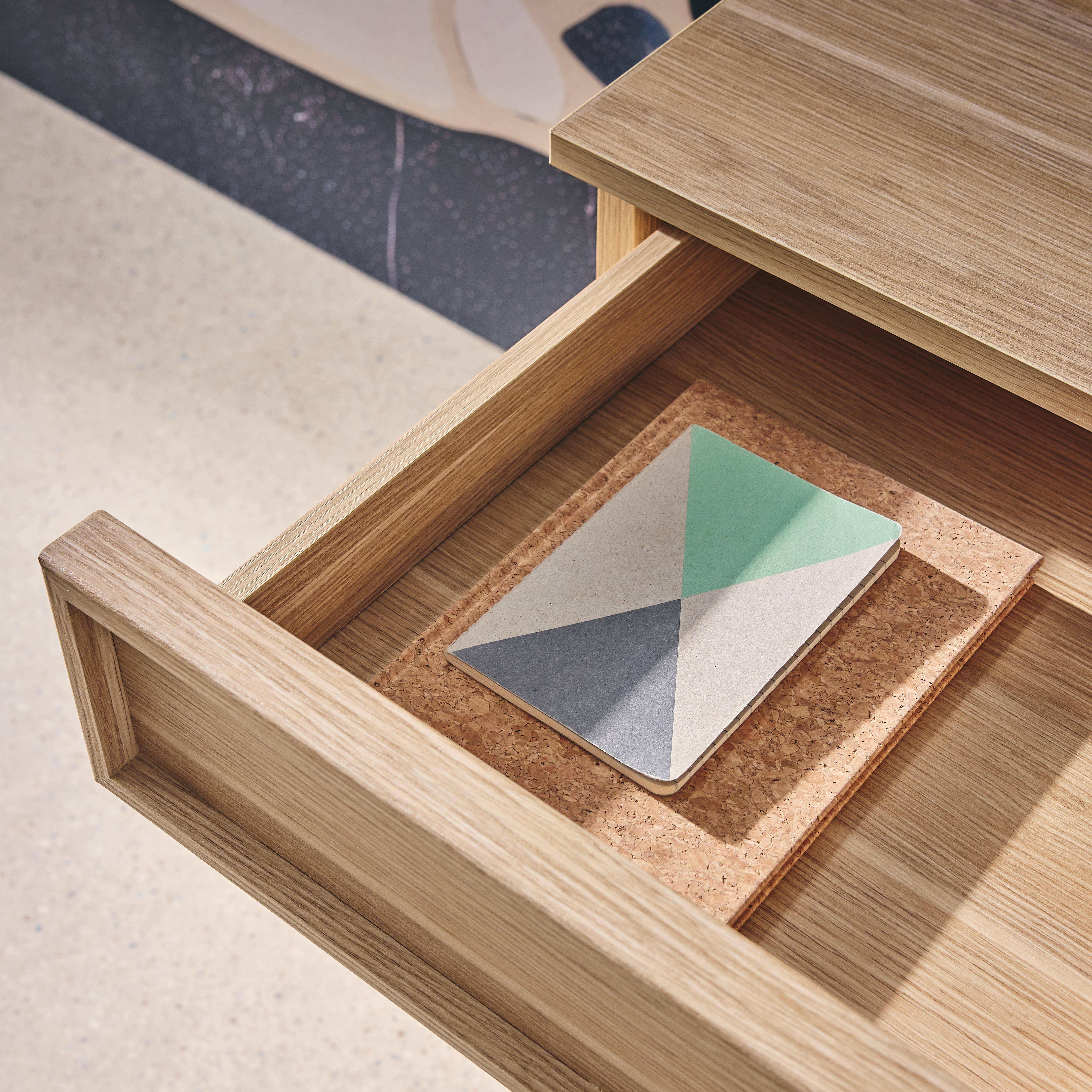 Escritorio efecto madera con 2 cajones, 120cm, Kuba, Natural, 120x55x77 cm,sweeek,Photo4