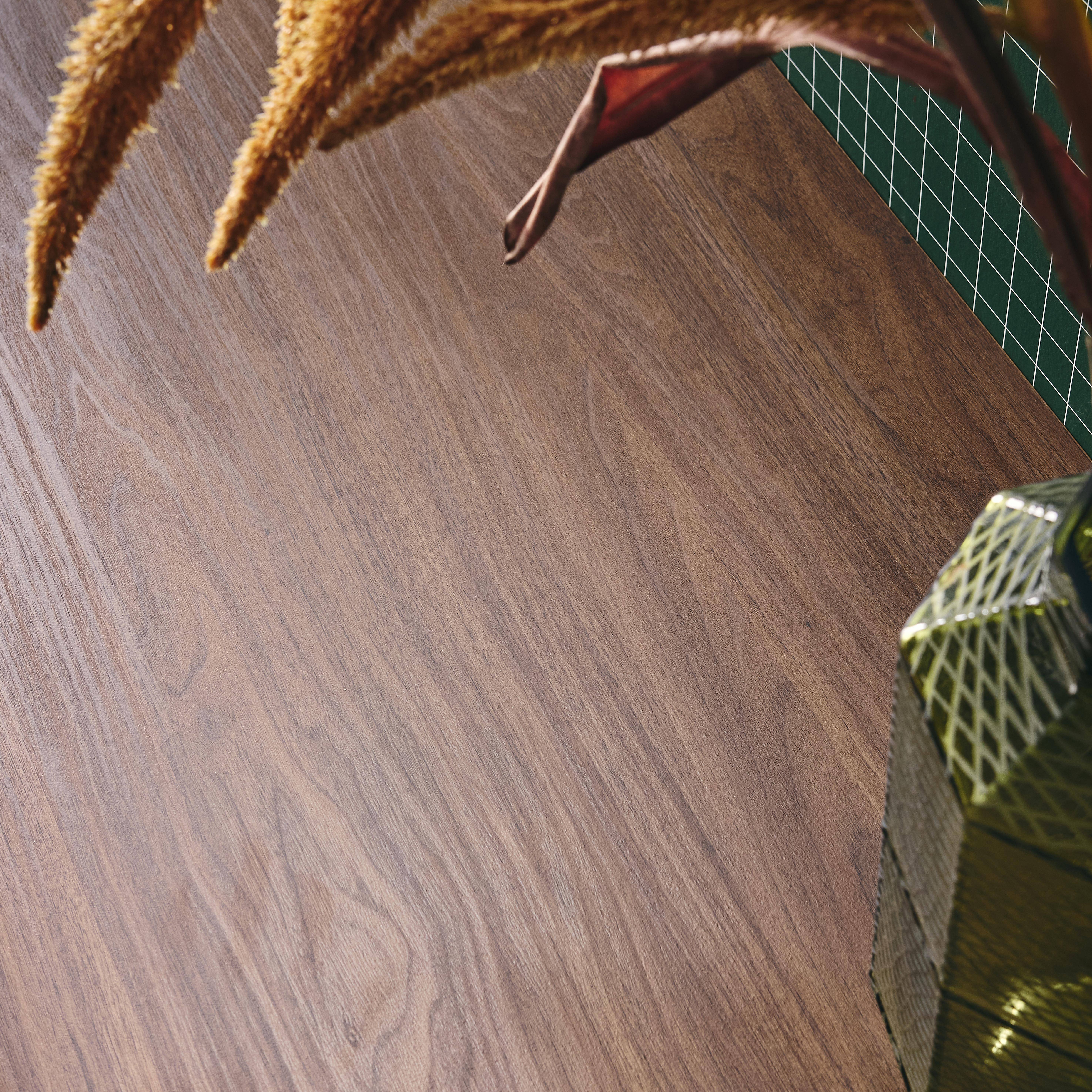 Escritorio efecto madera con 2 cajones, 120cm, Kuba, Nogal, 120x55x77 cm,sweeek,Photo4