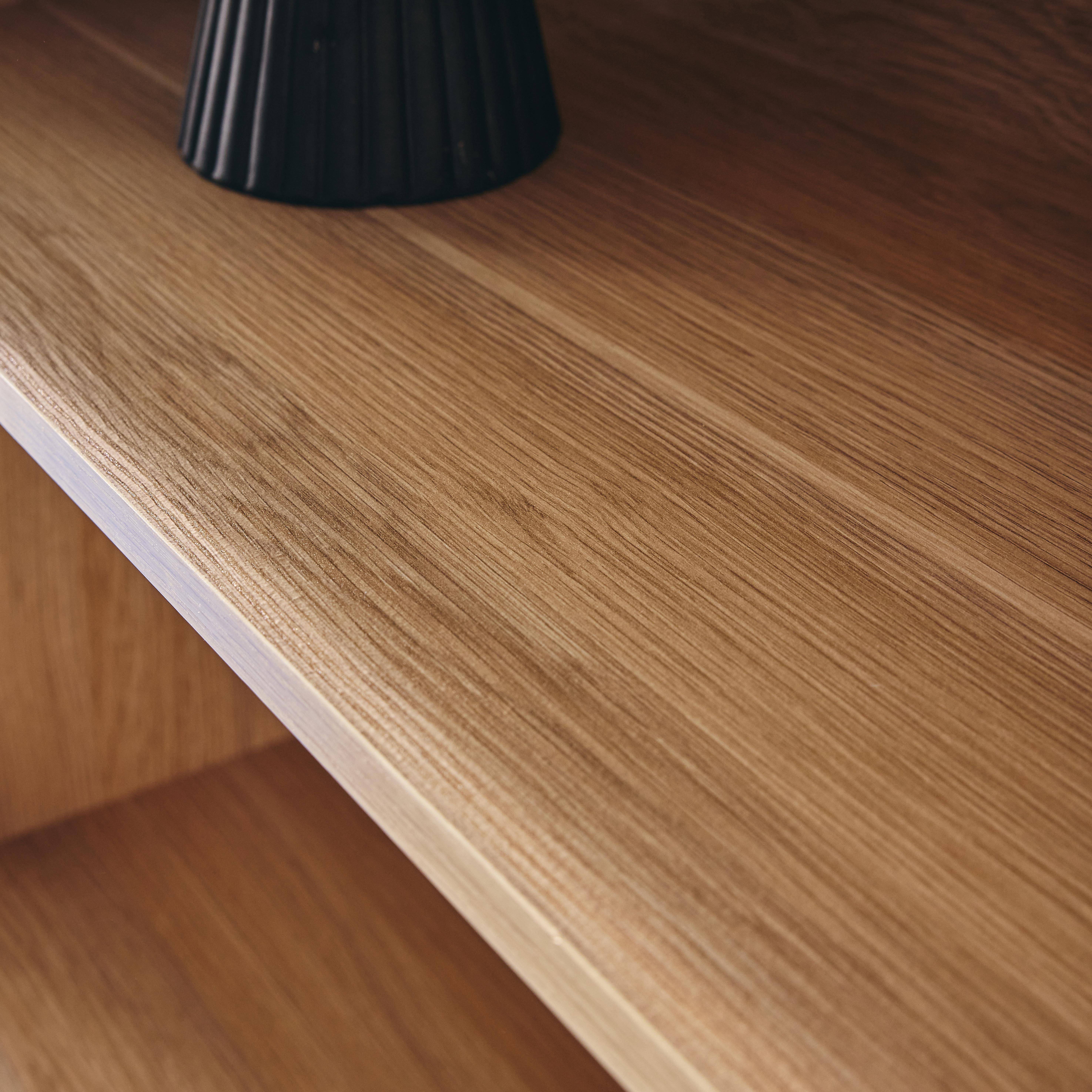 Bücherregal Holzlook naturfarben 2 Türen 5 Ebenen - B 80 x T 35 x H 160 cm - Kuba Photo5