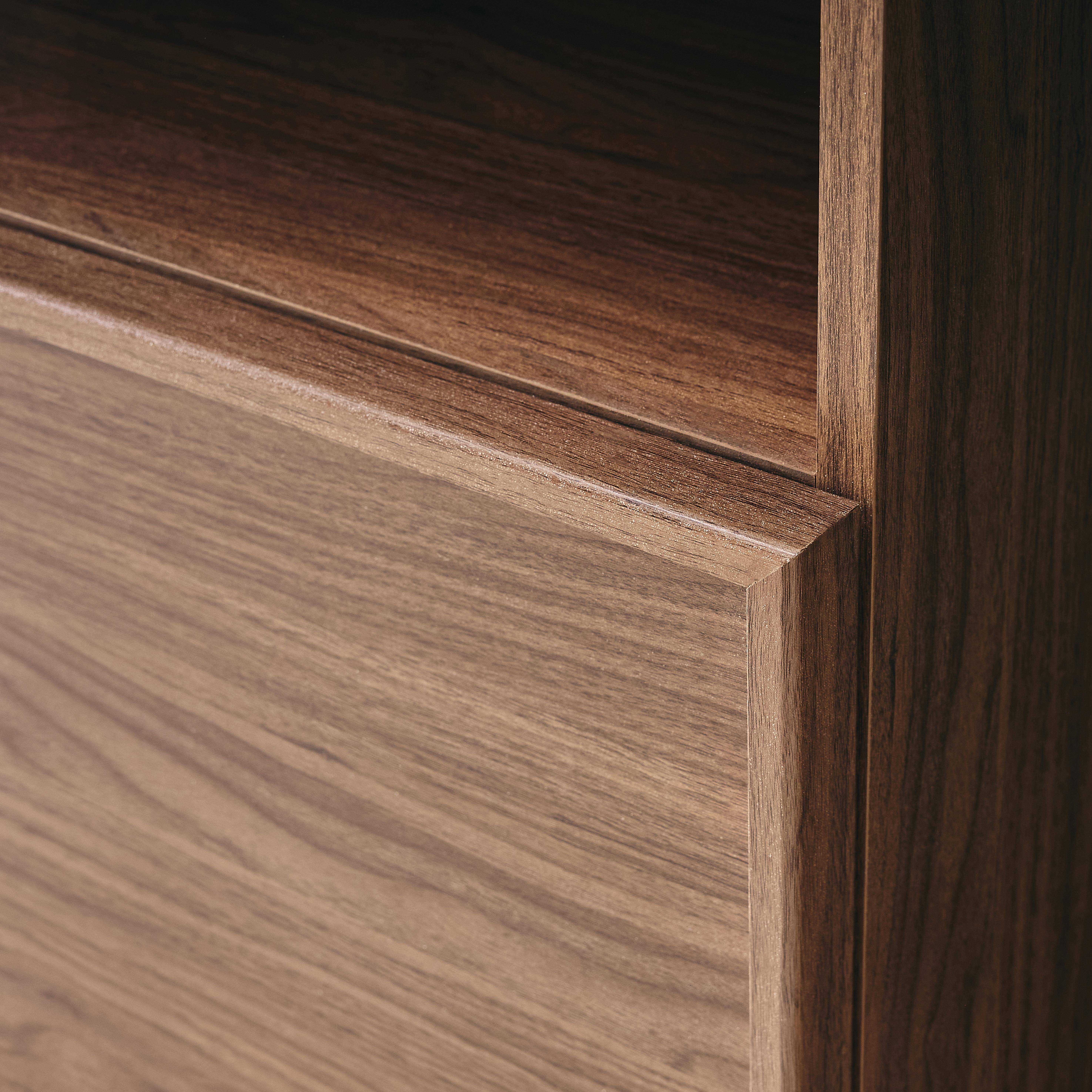 Bücherregal Holzlook nussbaumfarben 2 Türen 5 Ebenen - B 80 x T 35 x H 160 cm - Kuba Photo5