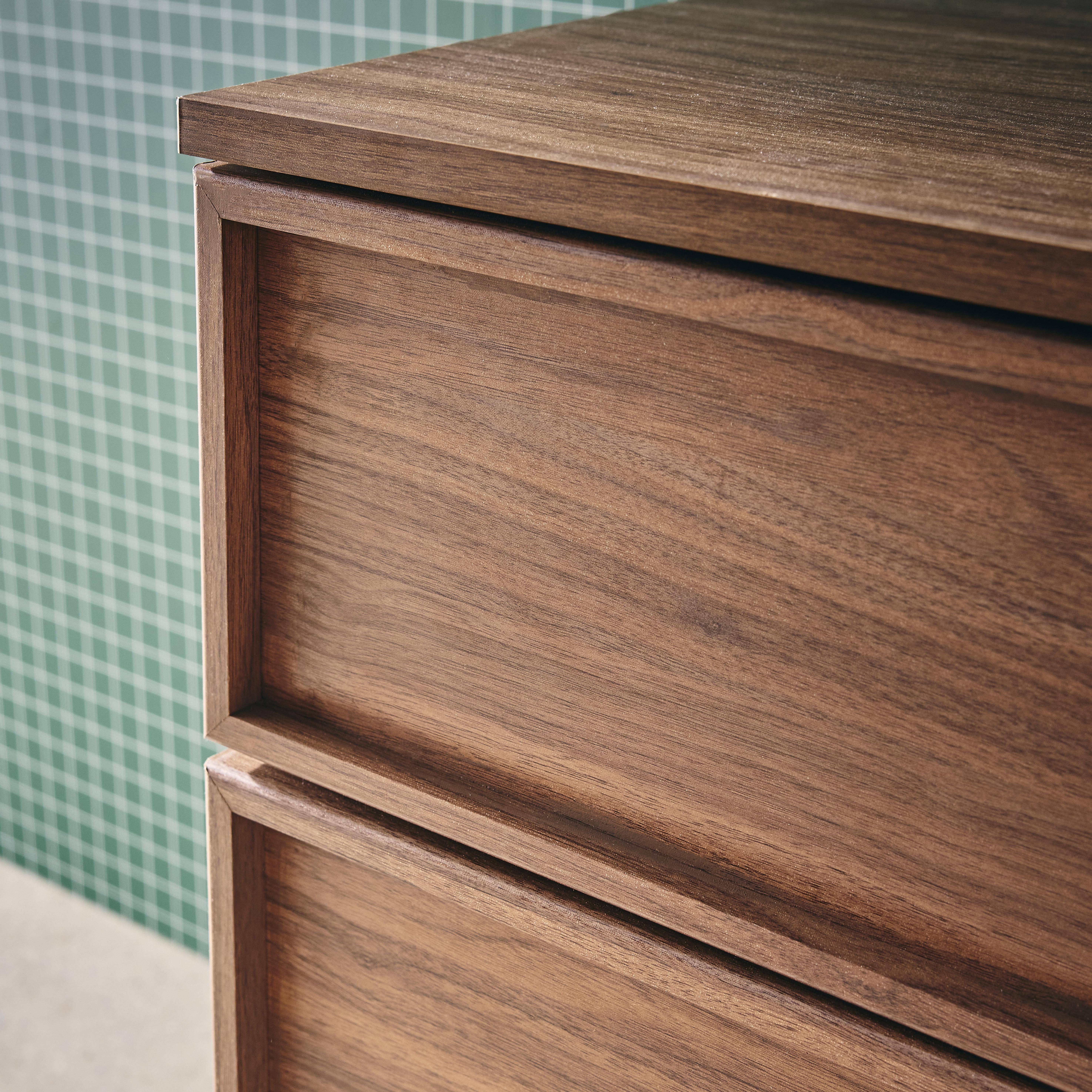 Escritorio efecto madera con 2 puertas y 2 cajones, 140cm, Kuba, Nogal, 140x55x77 cm Photo4