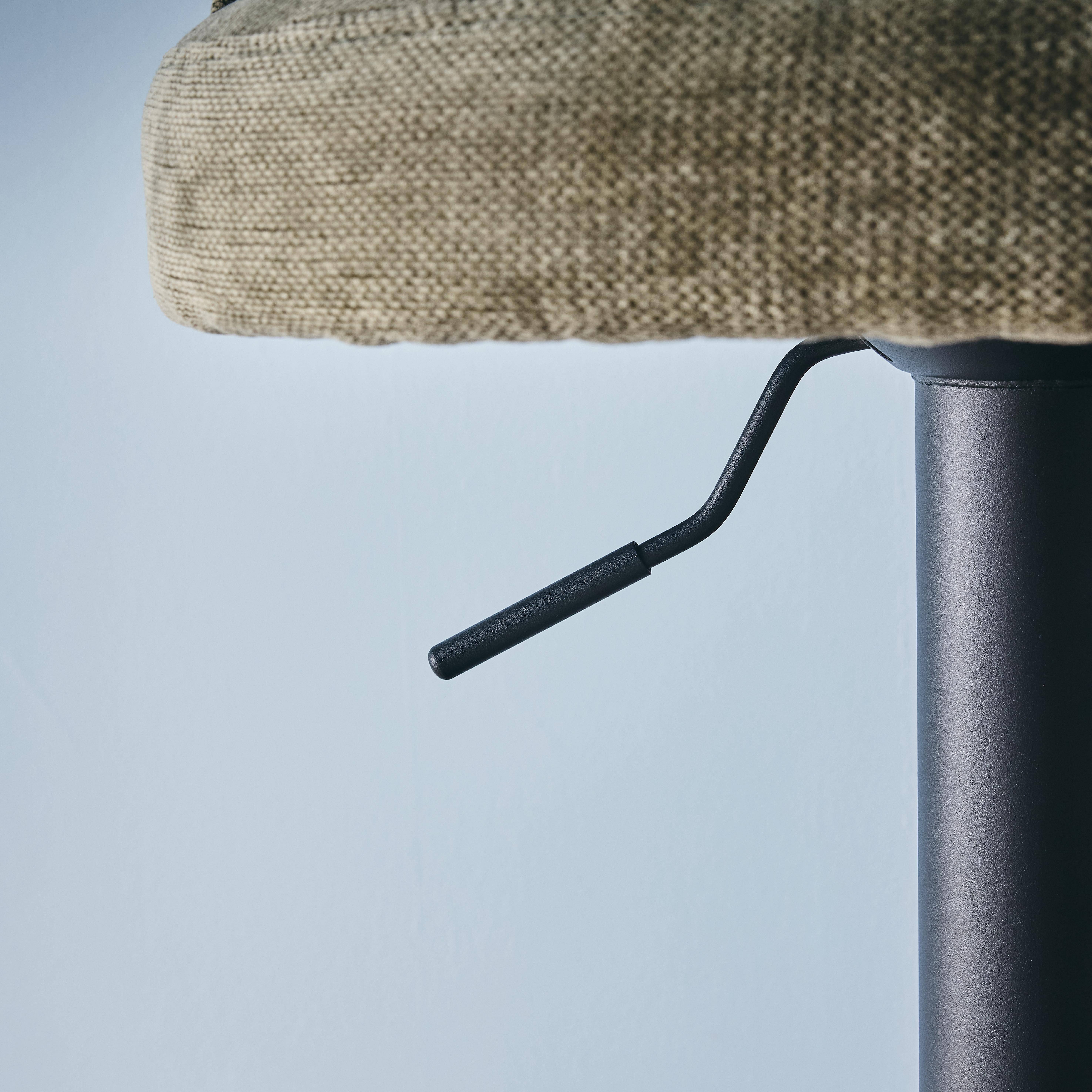 Verstelbare metalen en stoffen barstoel met zwarte basis (set van 2) kaki L 49 x B 49 x H 88.5-110cm - Abby Photo5