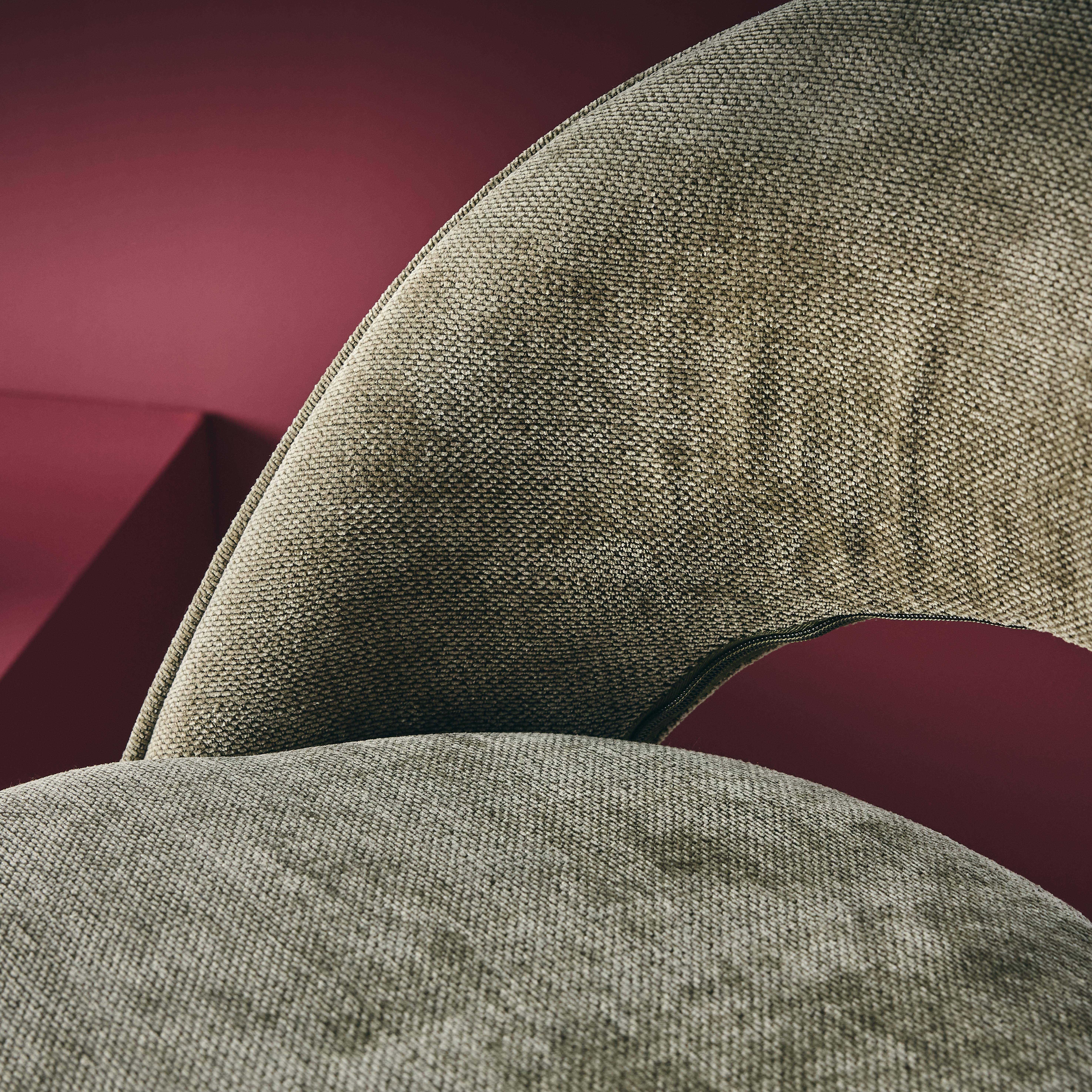 Verstelbare metalen en stoffen barstoel met zwarte basis (set van 2) kaki L 49 x B 49 x H 88.5-110cm - Abby,sweeek,Photo4