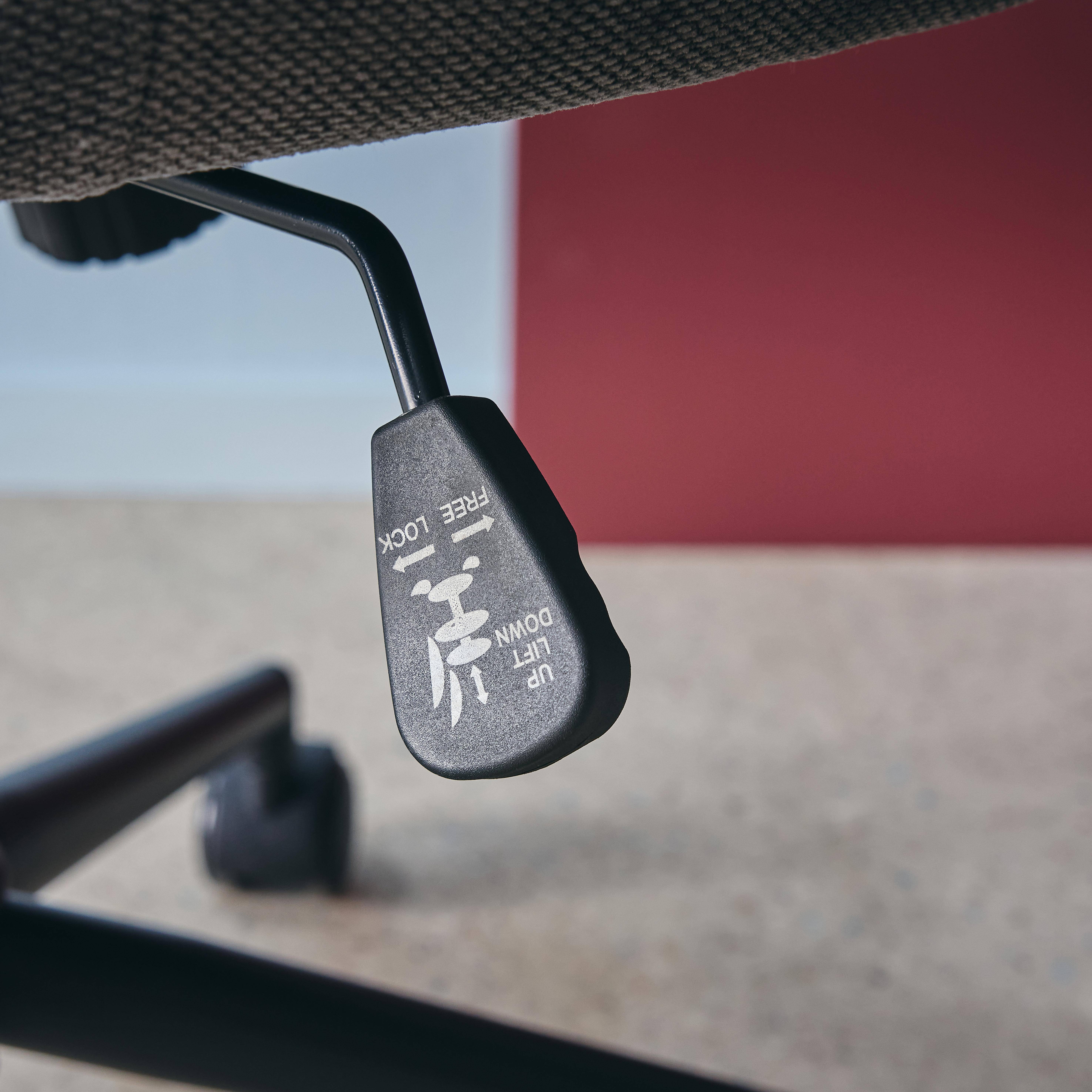 Silla de oficina con ruedas ajustable metal y tela, Stan, Gris, 57x57x94.5 cm,sweeek,Photo2