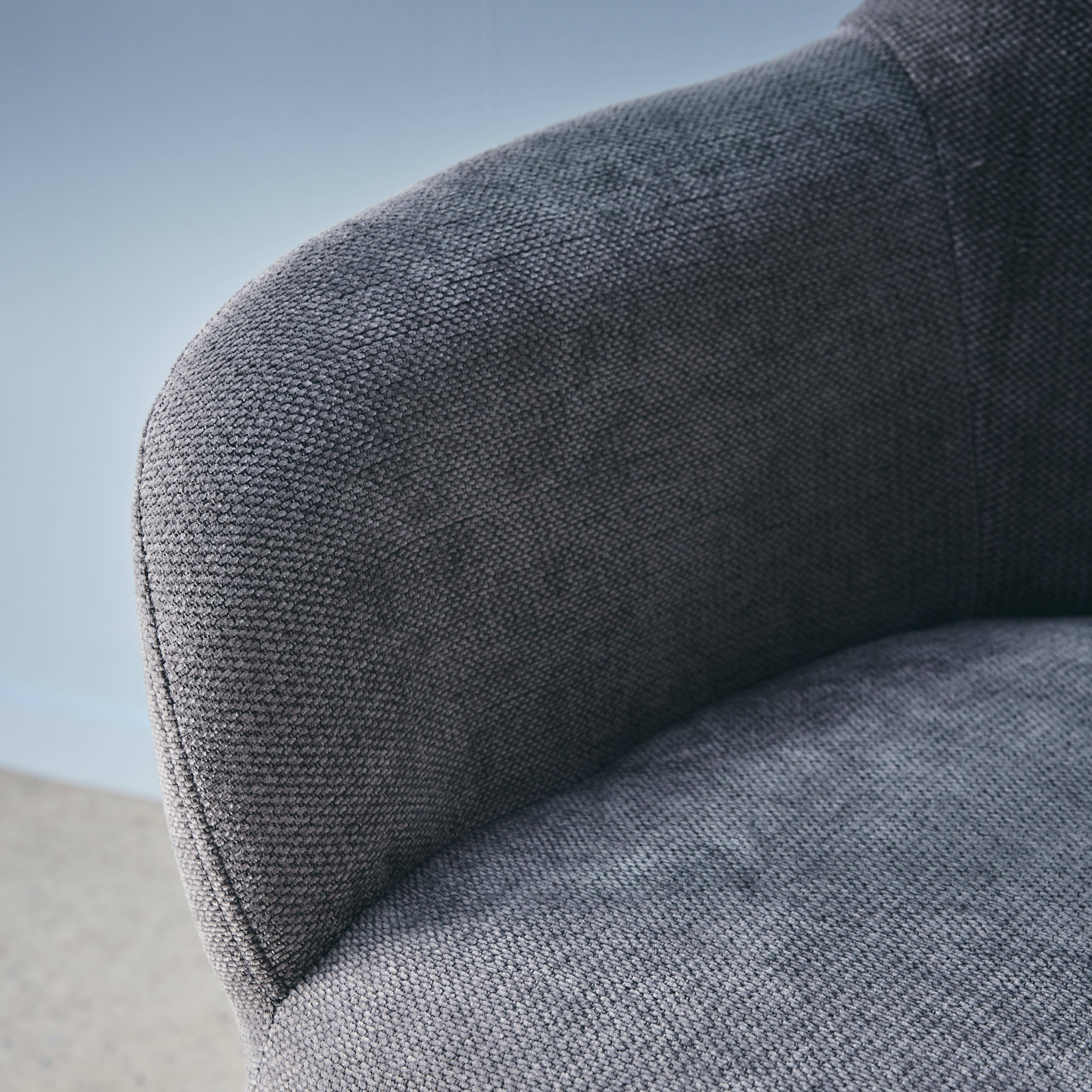 Silla de oficina con ruedas ajustable metal y tela, Stan, Gris, 57x57x94.5 cm,sweeek,Photo1