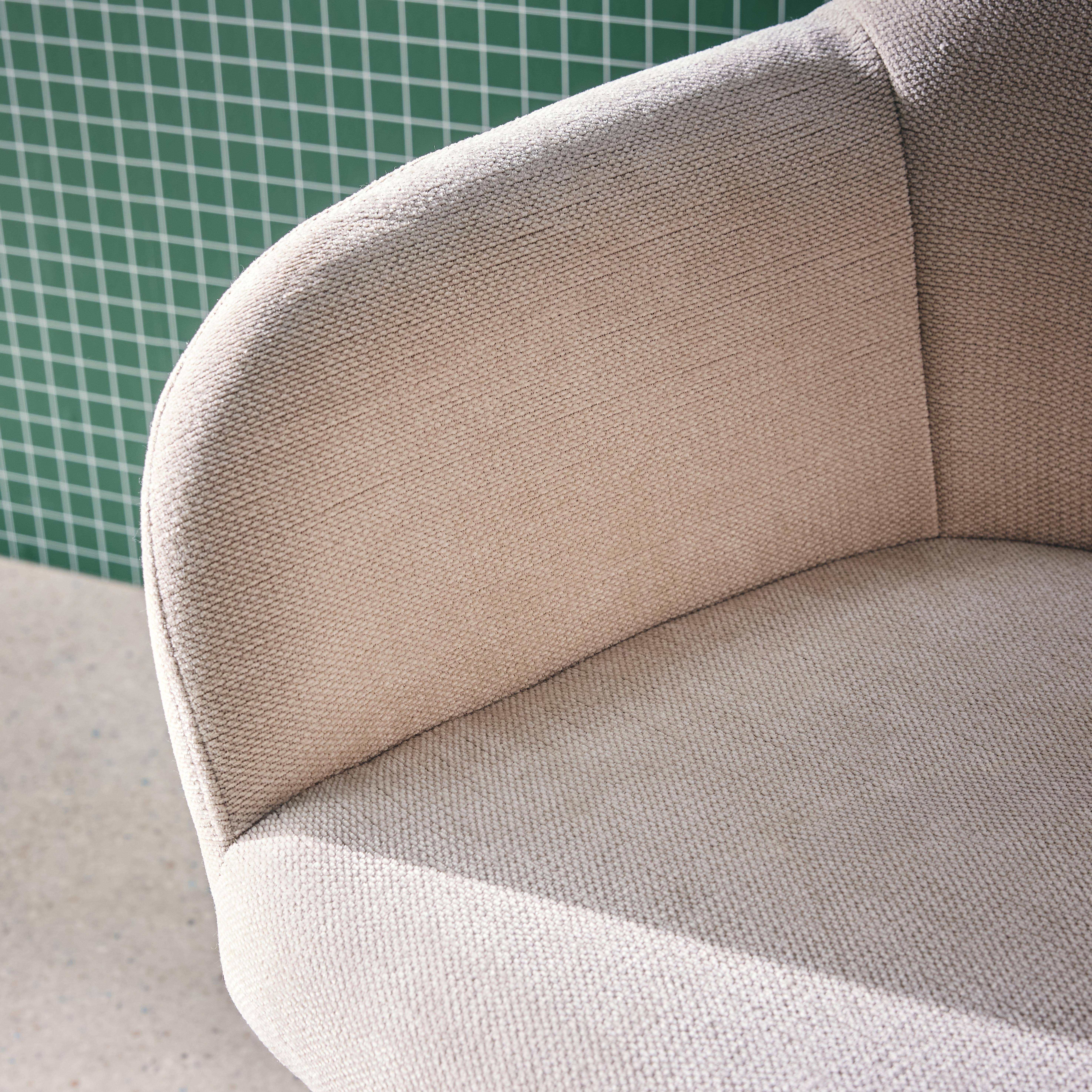 Silla de oficina con ruedas ajustable metal y tela, Stan, Beige, 57x57x94.5 cm,sweeek,Photo3