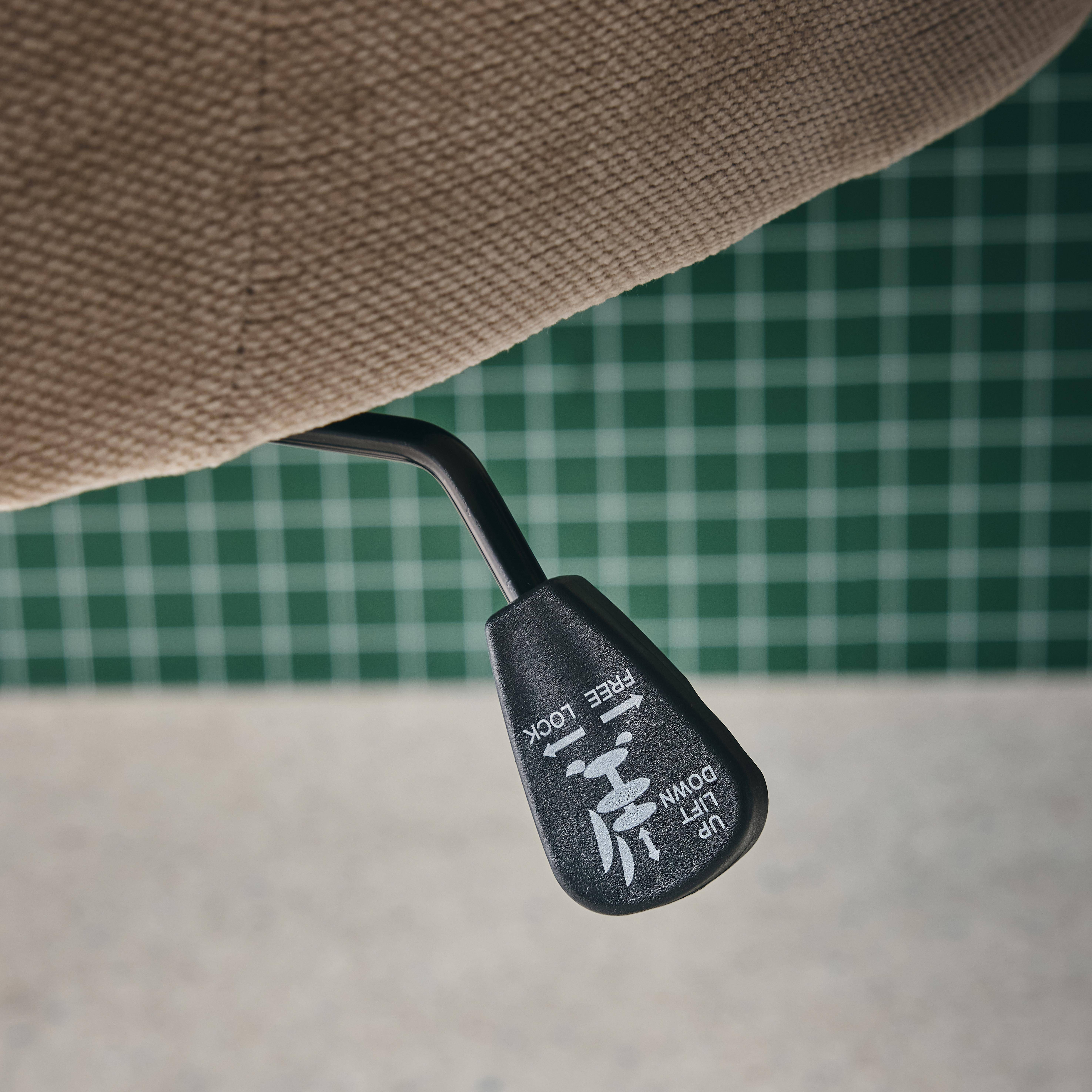 Silla de oficina con ruedas ajustable metal y tela, Stan, Beige, 57x57x94.5 cm Photo4