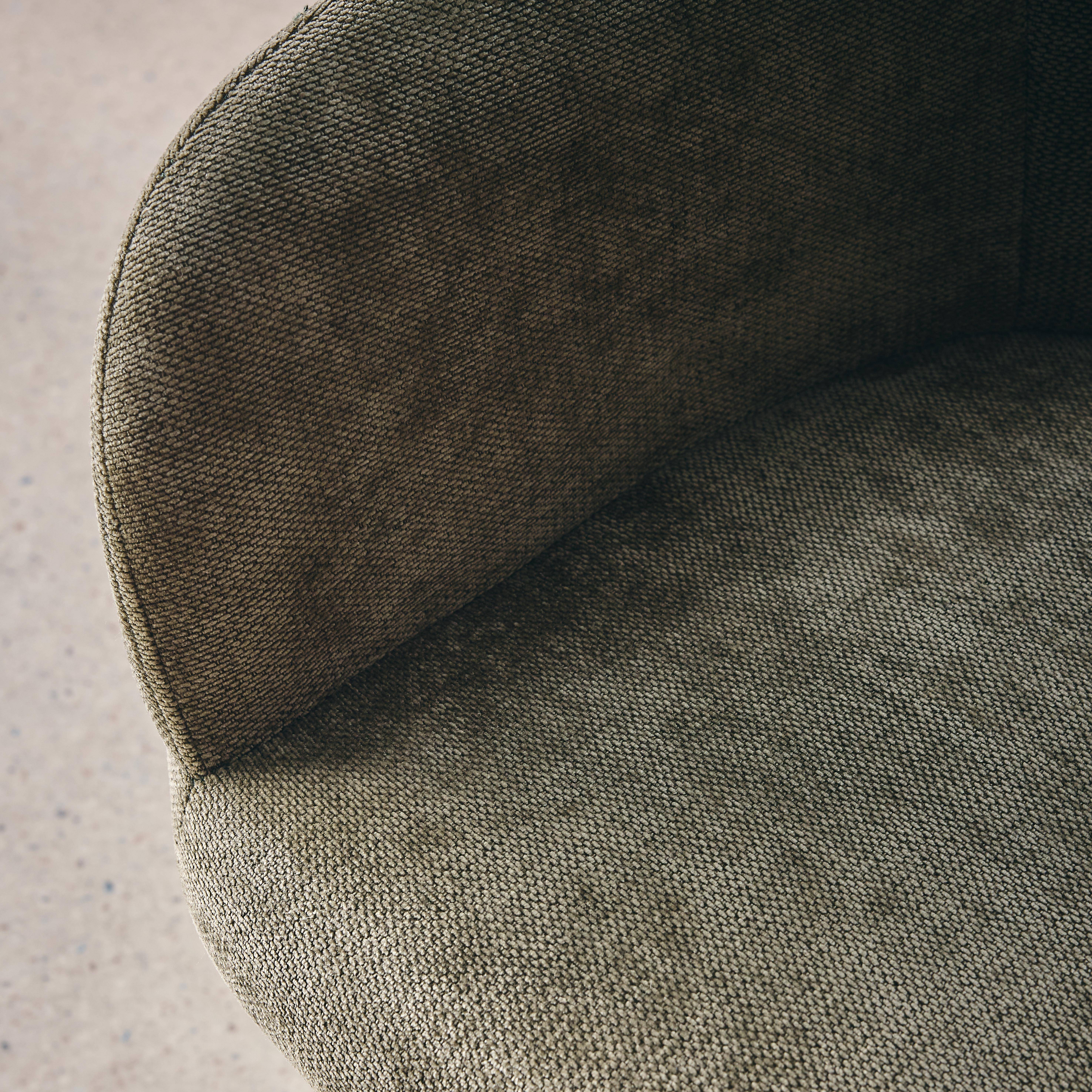 Silla de oficina con ruedas ajustable metal y tela, Stan, Verde kaki, 57x57x94.5 cm Photo4