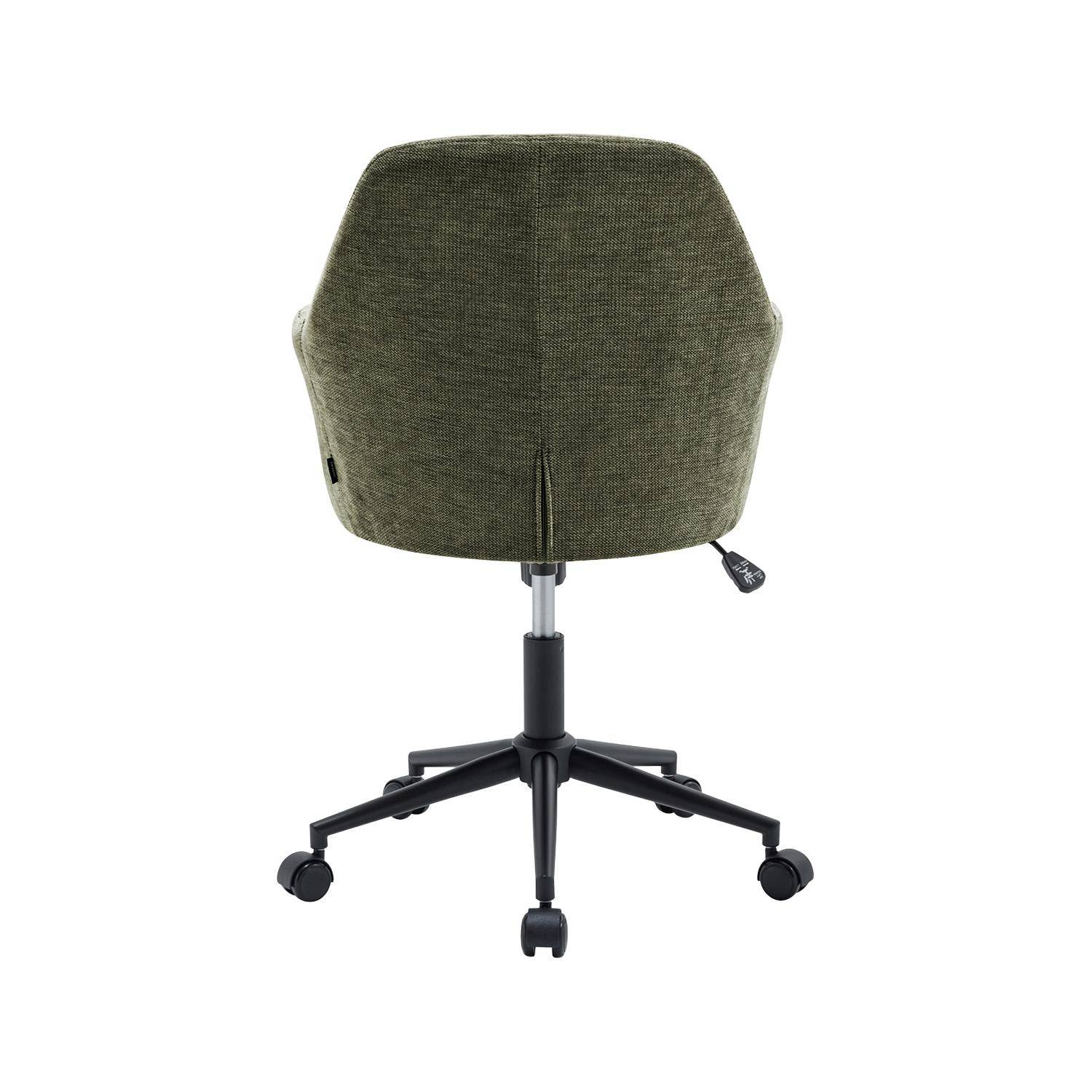 Chaise de bureau à roulettes ajustable métal et tissu kaki - L 57 x P 57 x H 85/94,5cm - Stan Photo3