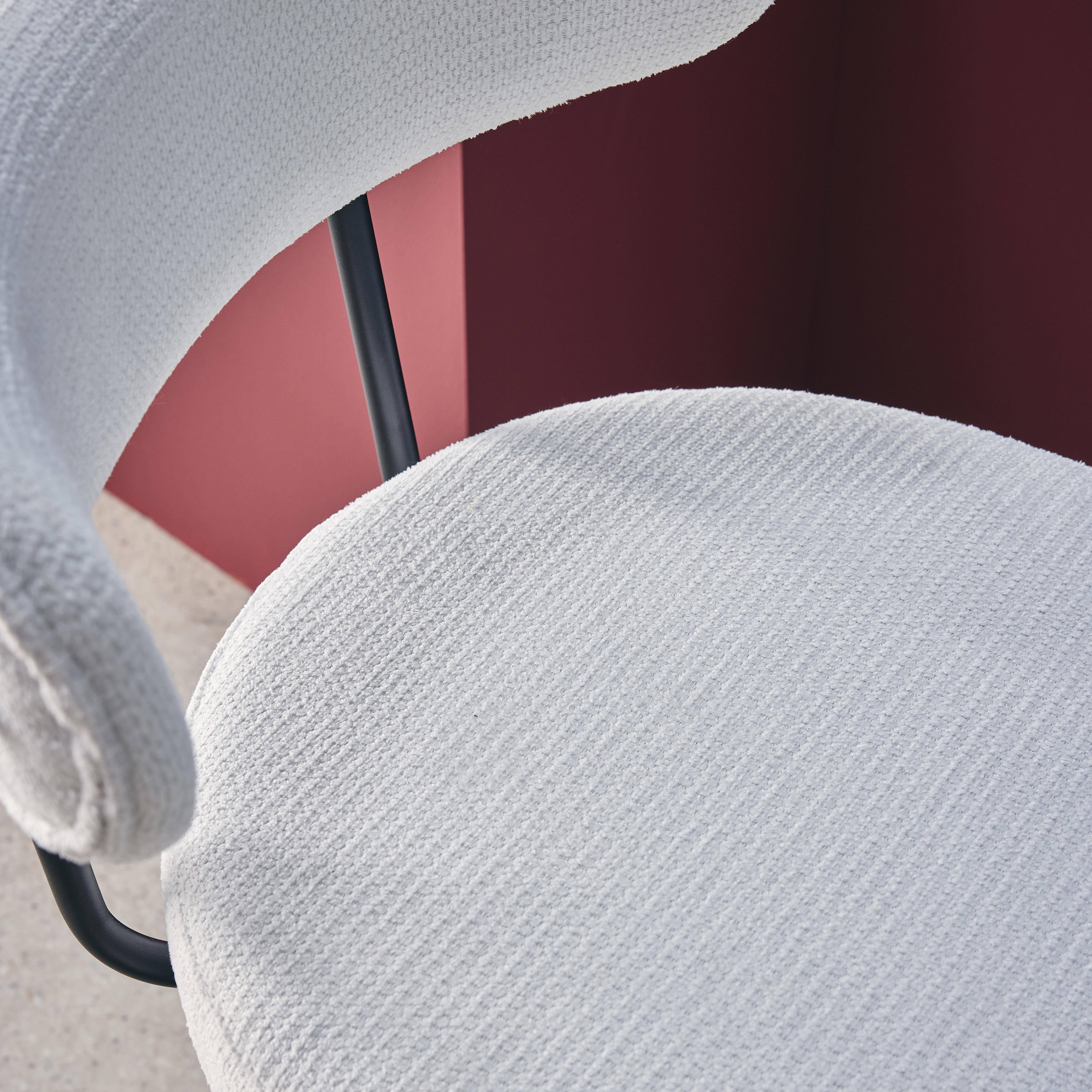 Barstoel met draaibare zitting van metaal en witte stof (set van 2) - L 50 x B 50 x H 92cm - Iris Photo4