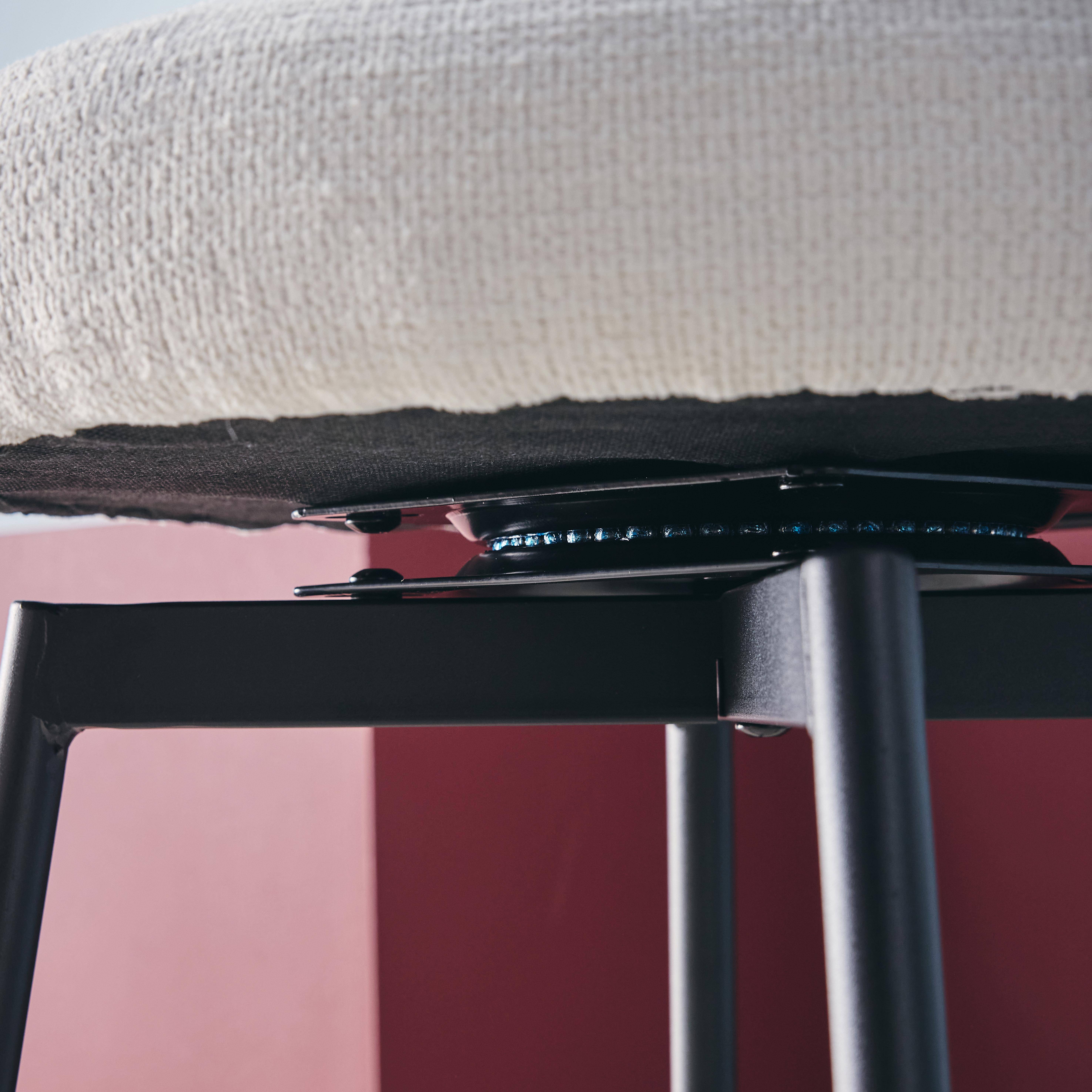 Barstoel met draaibare zitting van metaal en witte stof (set van 2) - L 50 x B 50 x H 92cm - Iris Photo6