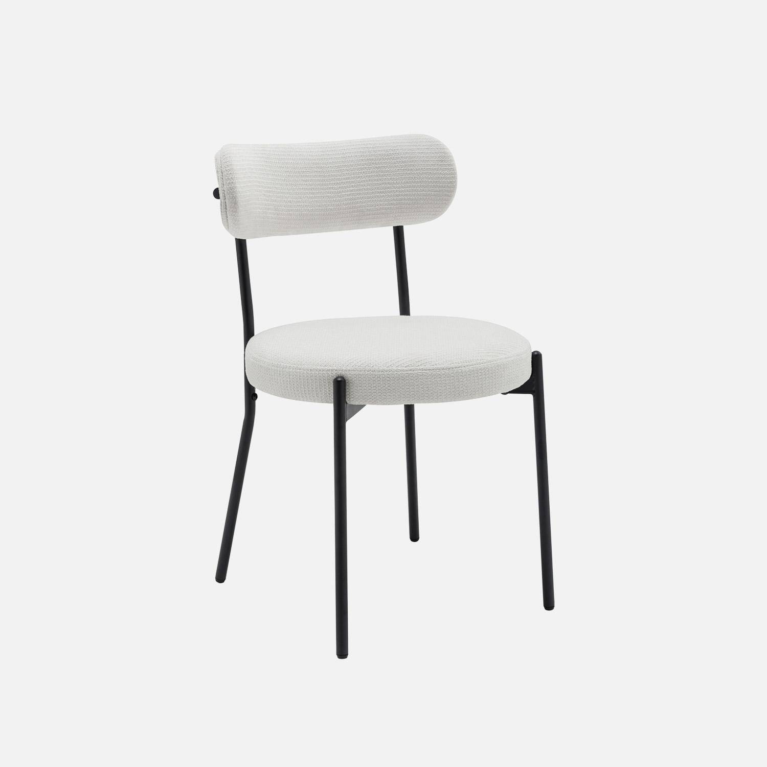 2er-Set Metallstühle mit weißem Chenille-Bezug B 47 x T 49 x H 76,5cm - Livia Photo2