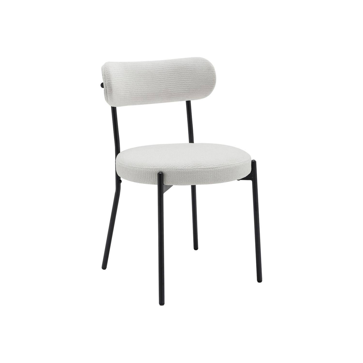 Silla de metal y tela simple, set de 2, Livia, Blanco, 47x49x76.5 cm,sweeek,Photo2