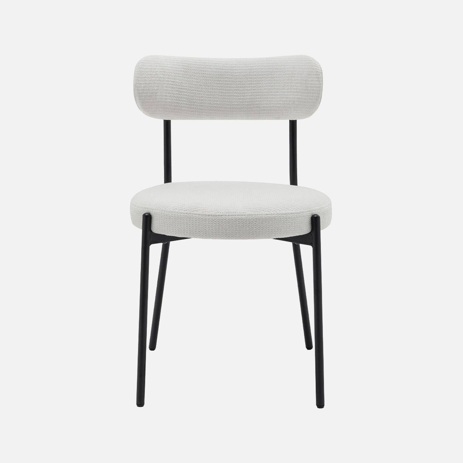 2er-Set Metallstühle mit weißem Chenille-Bezug B 47 x T 49 x H 76,5cm - Livia Photo3