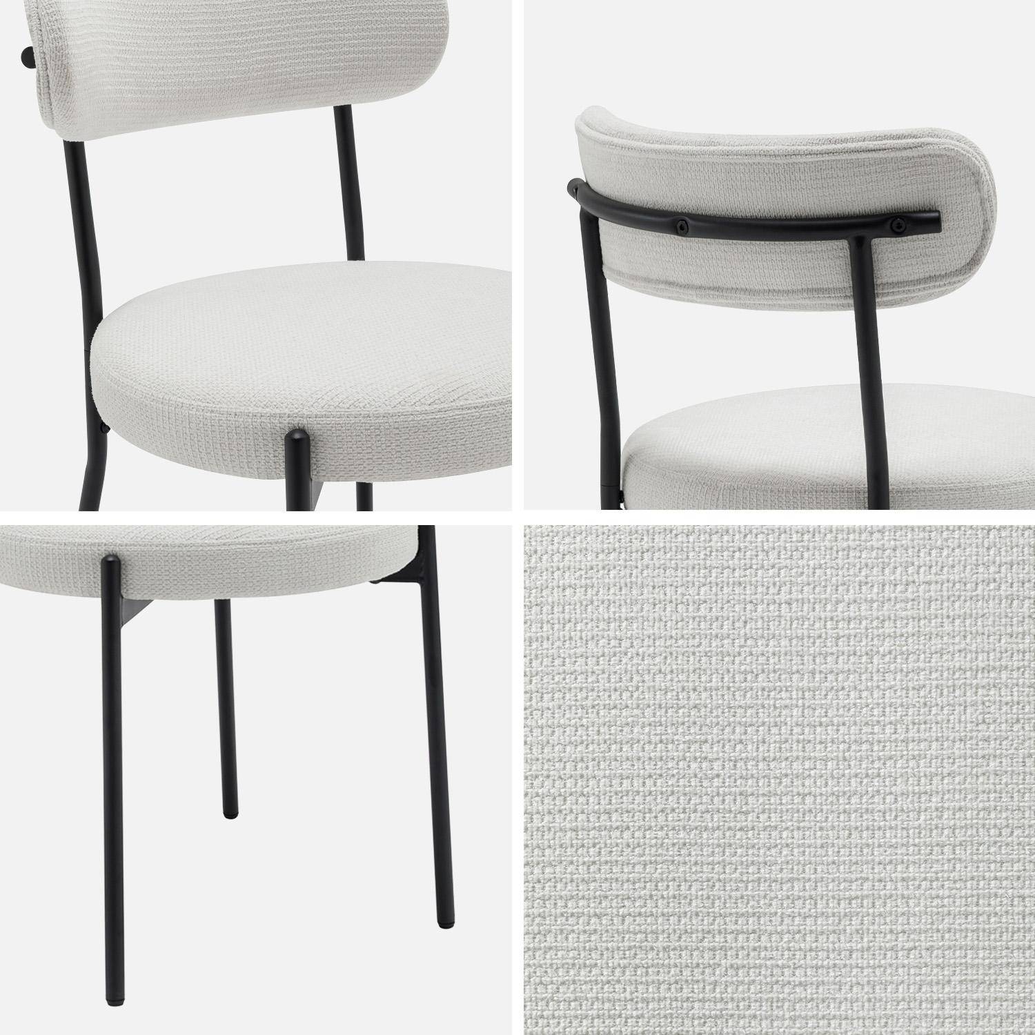 Silla de metal y tela simple, set de 2, Livia, Blanco, 47x49x76.5 cm Photo4