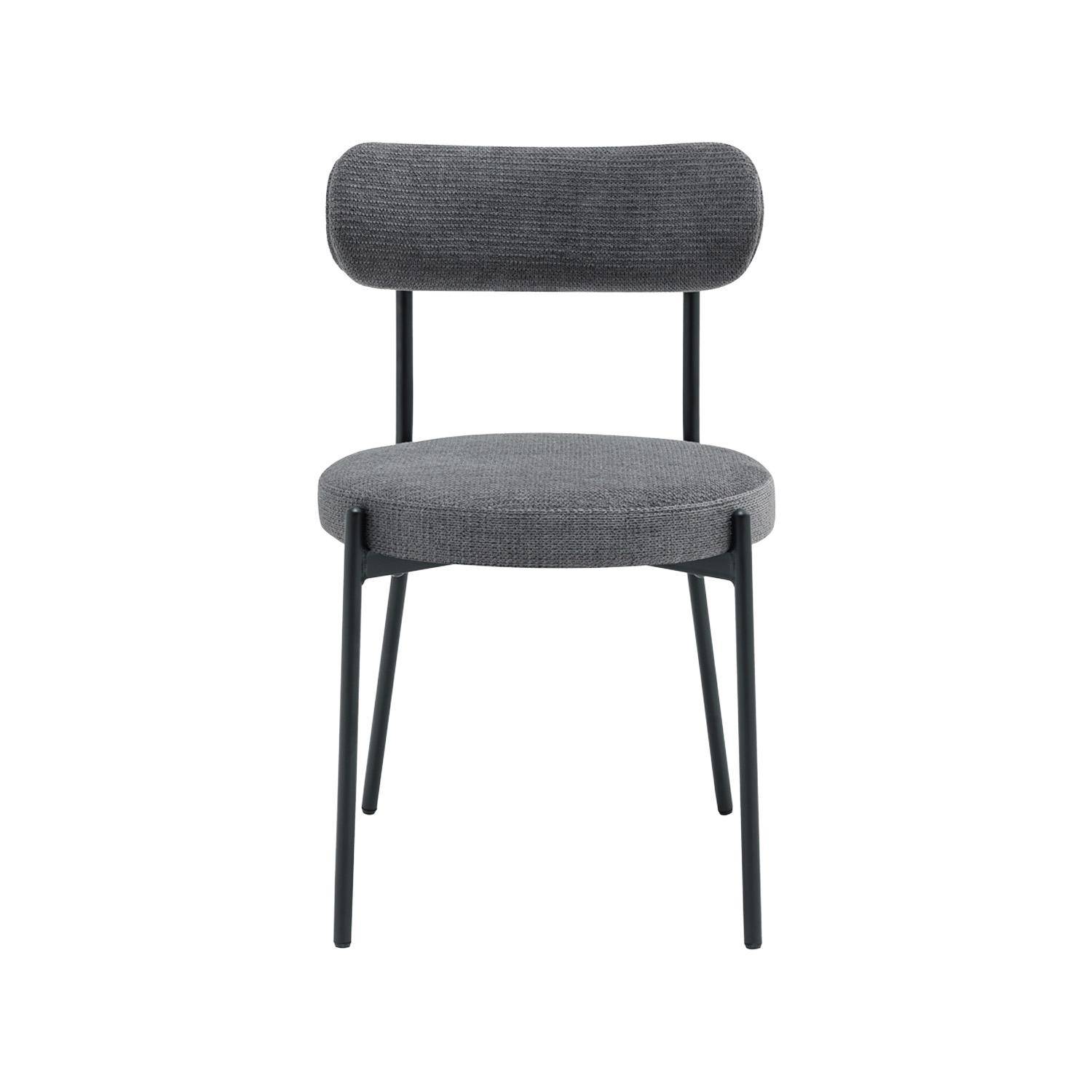 Silla de metal y tela simple, set de 2, Livia, Gris, 47x49x76.5 cm,sweeek,Photo3