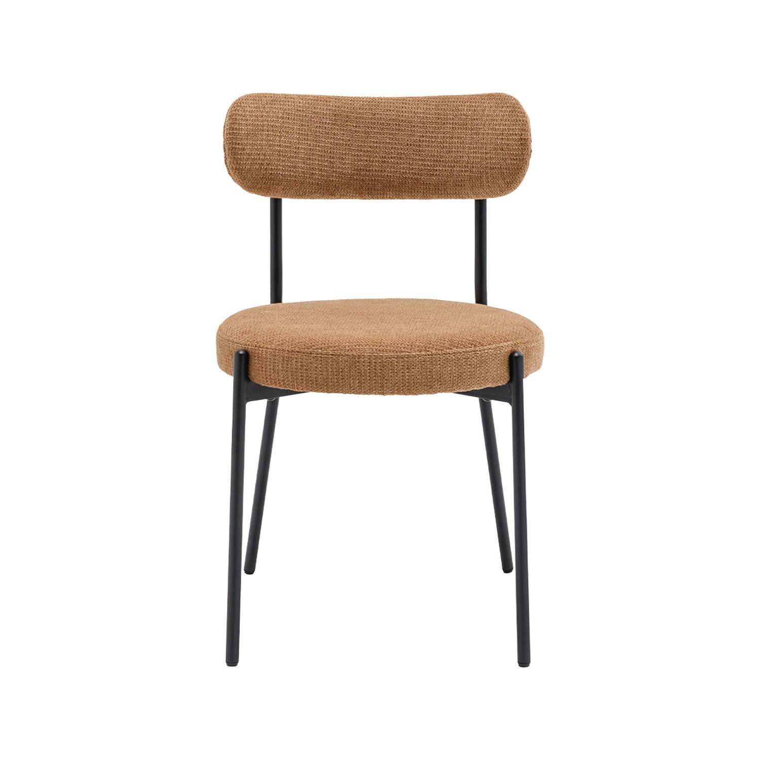 Silla de metal y tela simple, set de 2, Livia, Camel, 47x49x76.5 cm Photo3