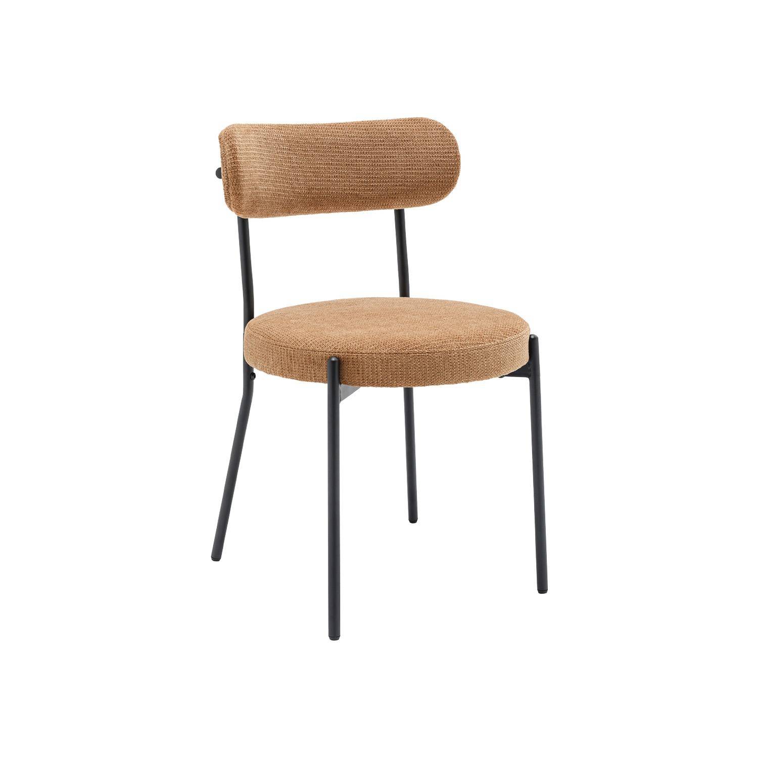 Silla de metal y tela simple, set de 2, Livia, Camel, 47x49x76.5 cm Photo2