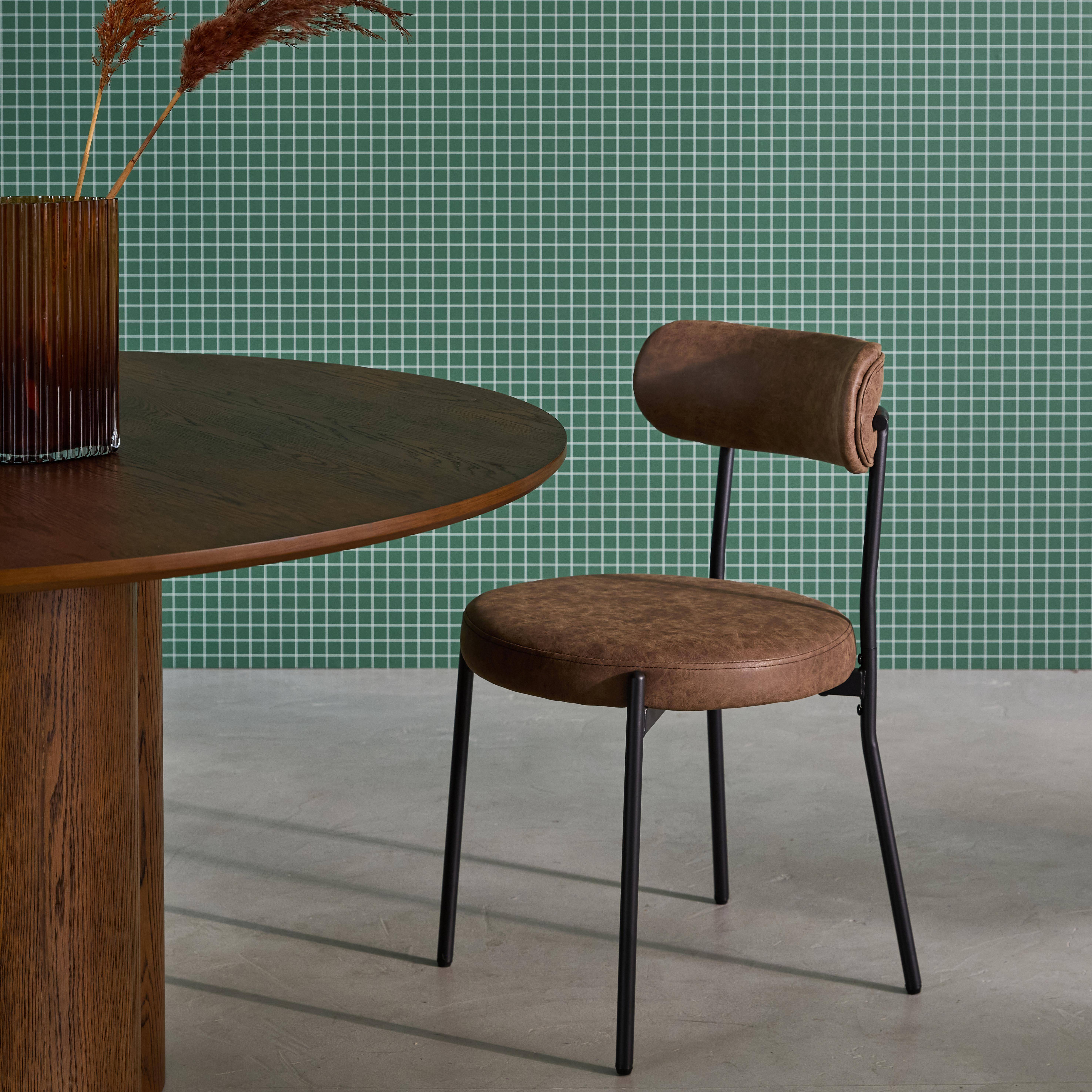 Set di 2 sedie metallo e similpelle , Livia, Marrone, 47x49x76.5 cm Photo2