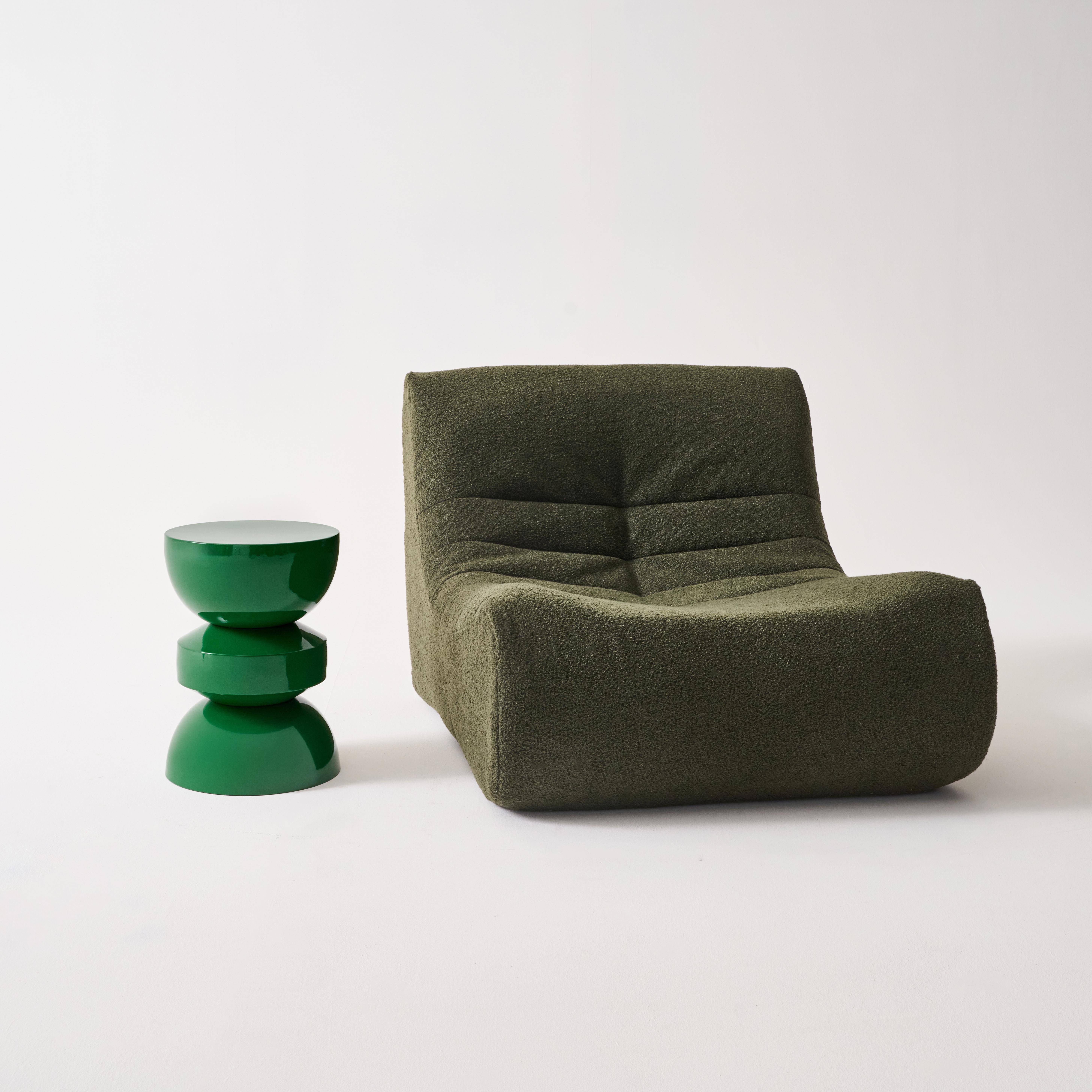 Table d'appoint, bout de canapé, table de chevet en métal effet glassy vert foncé Assa, Ø32 x H 44,5cm Photo2