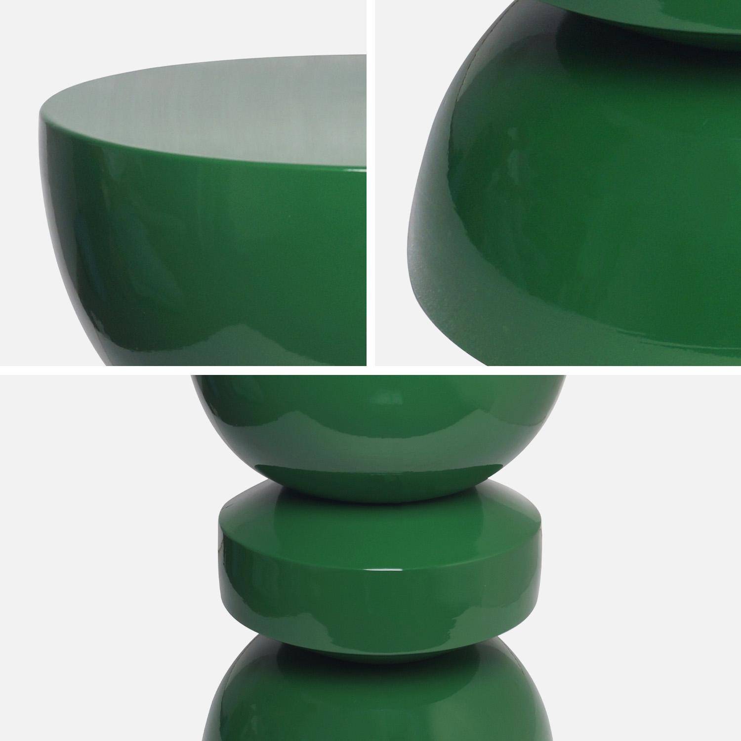 Table d'appoint, bout de canapé, table de chevet en métal vert foncé Assa, Ø32 x H 44,5cm Photo2