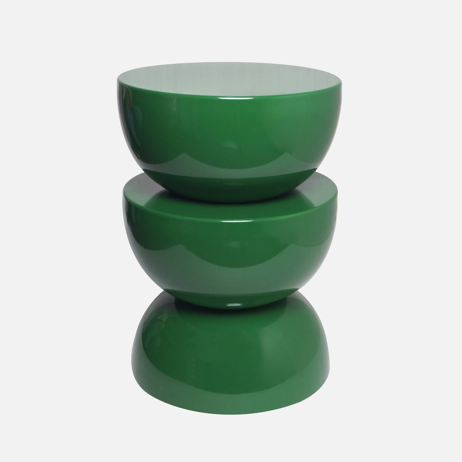 Table d'appoint en métal, bout de canapé vert foncé