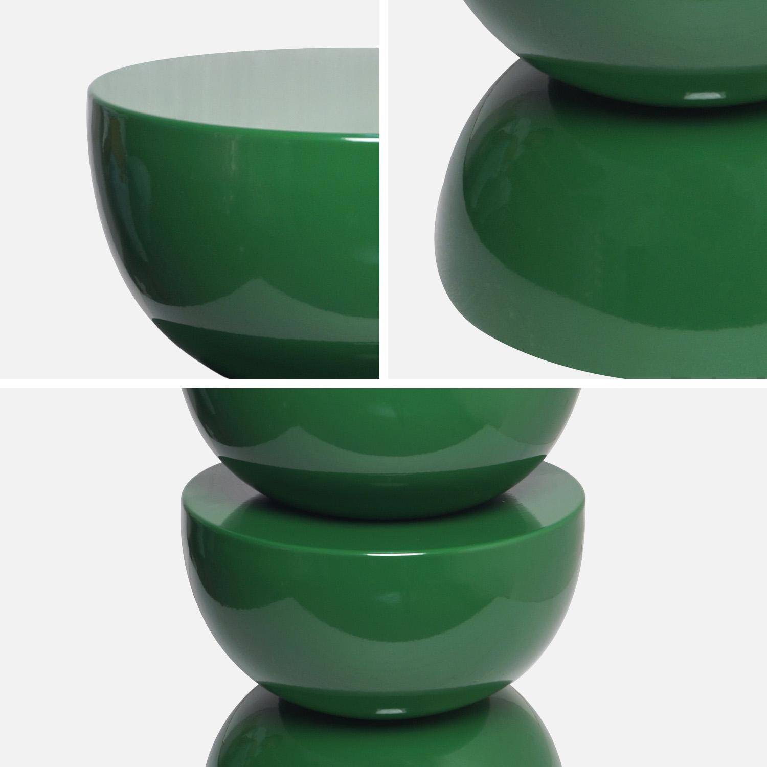Table d'appoint, bout de canapé, table de chevet en métal vert foncé Coumba, Ø32 x H 46,5cm Photo2