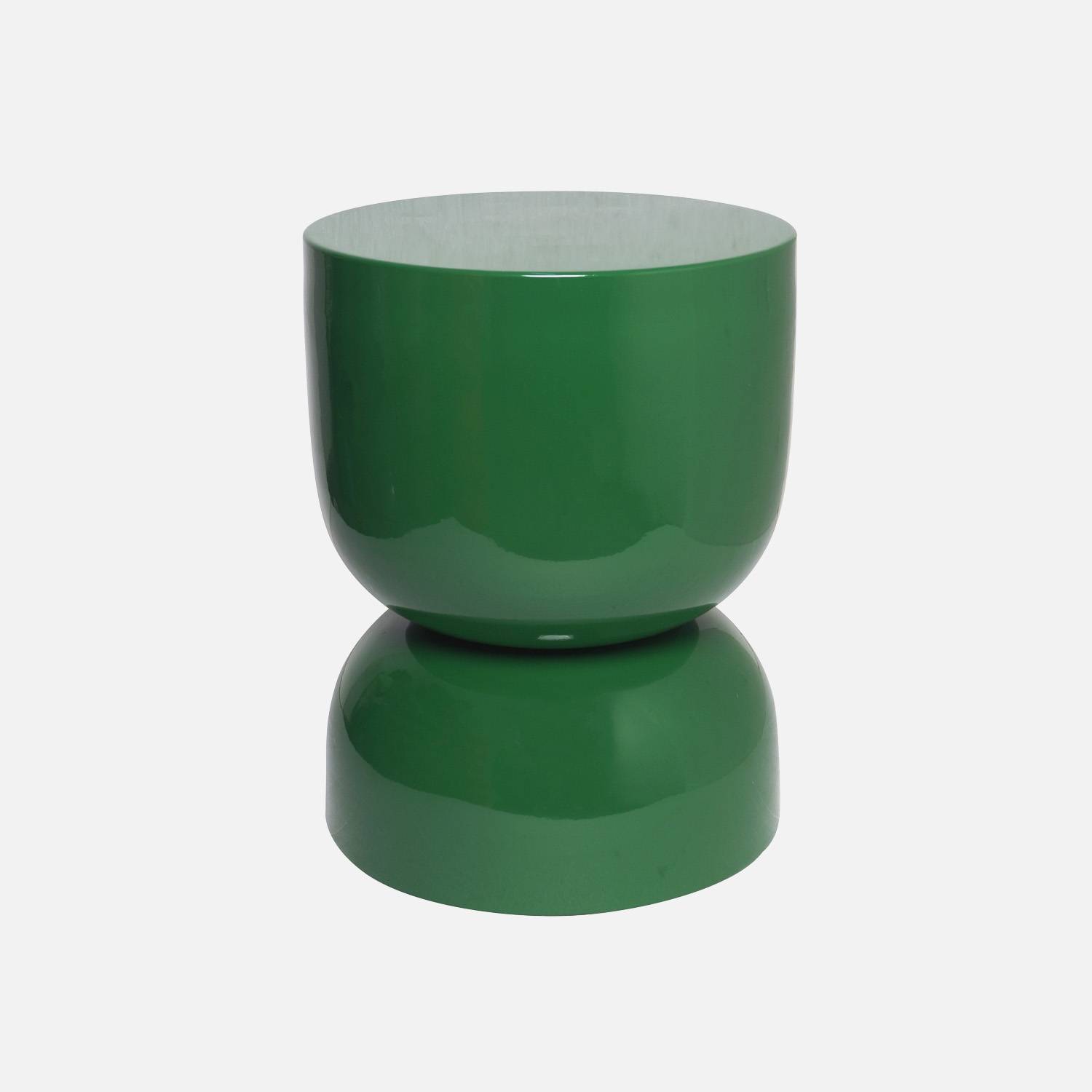 Table d'appoint en métal, bout de canapé vert foncé Ø32