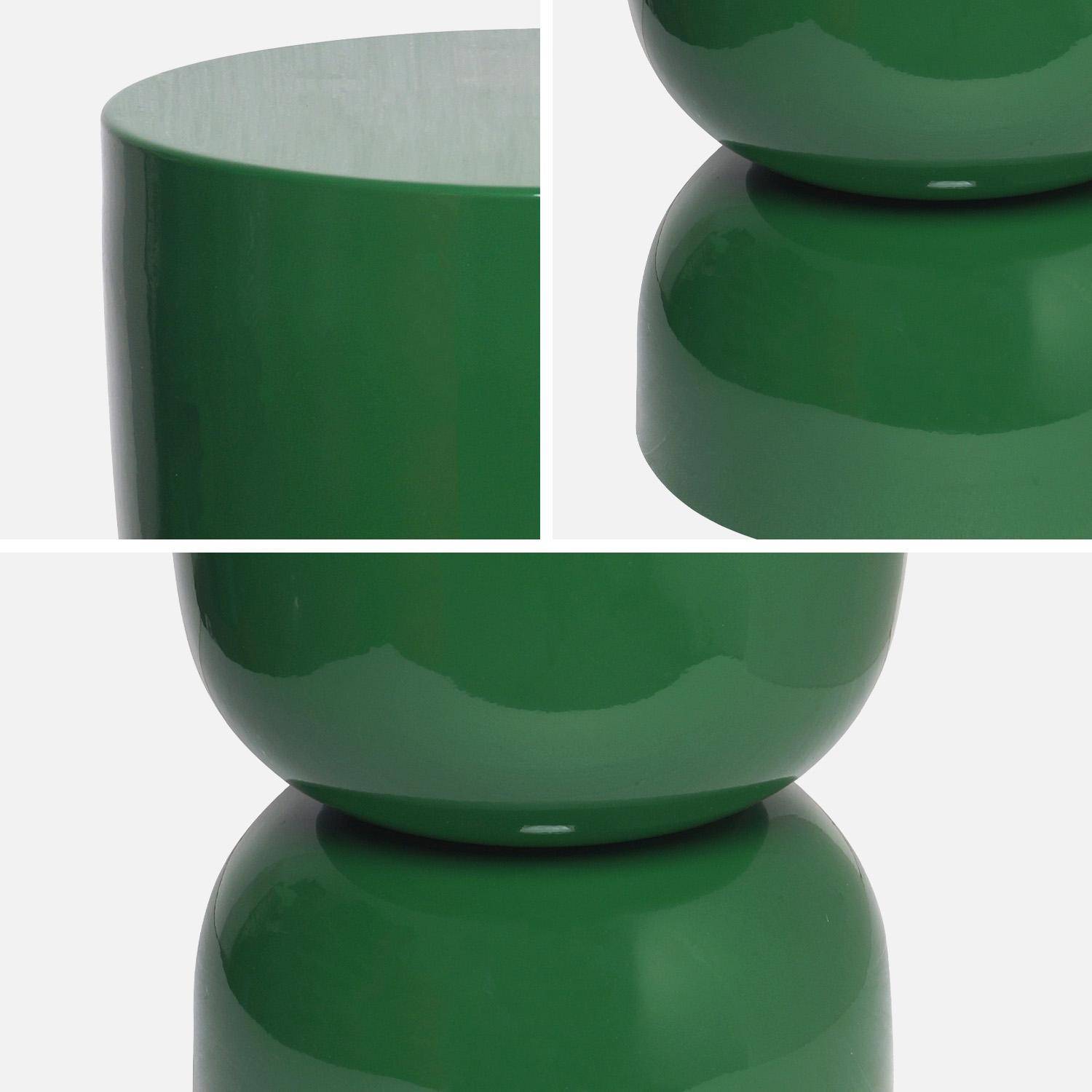 Table d'appoint, bout de canapé, table de chevet en métal vert foncé Madi Ø32 x H 42cm Photo2