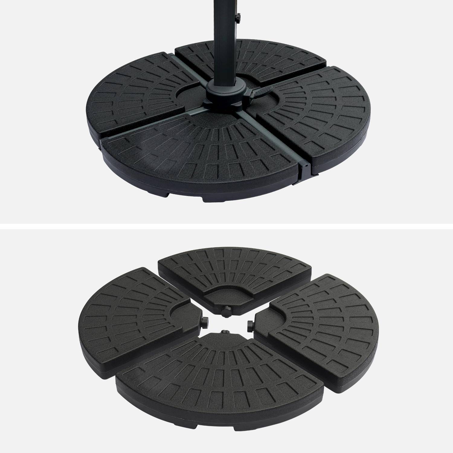 Offset square parasol 3x3m + rounded weights to ballast, Falgos, Brown, 298x298x260 cm Photo8