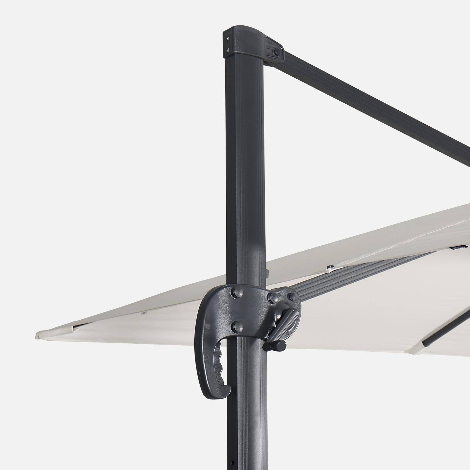 Offset square parasol 3x3m + rounded weights to ballast, Falgos, Off-White, 298x298x260 cm Photo5