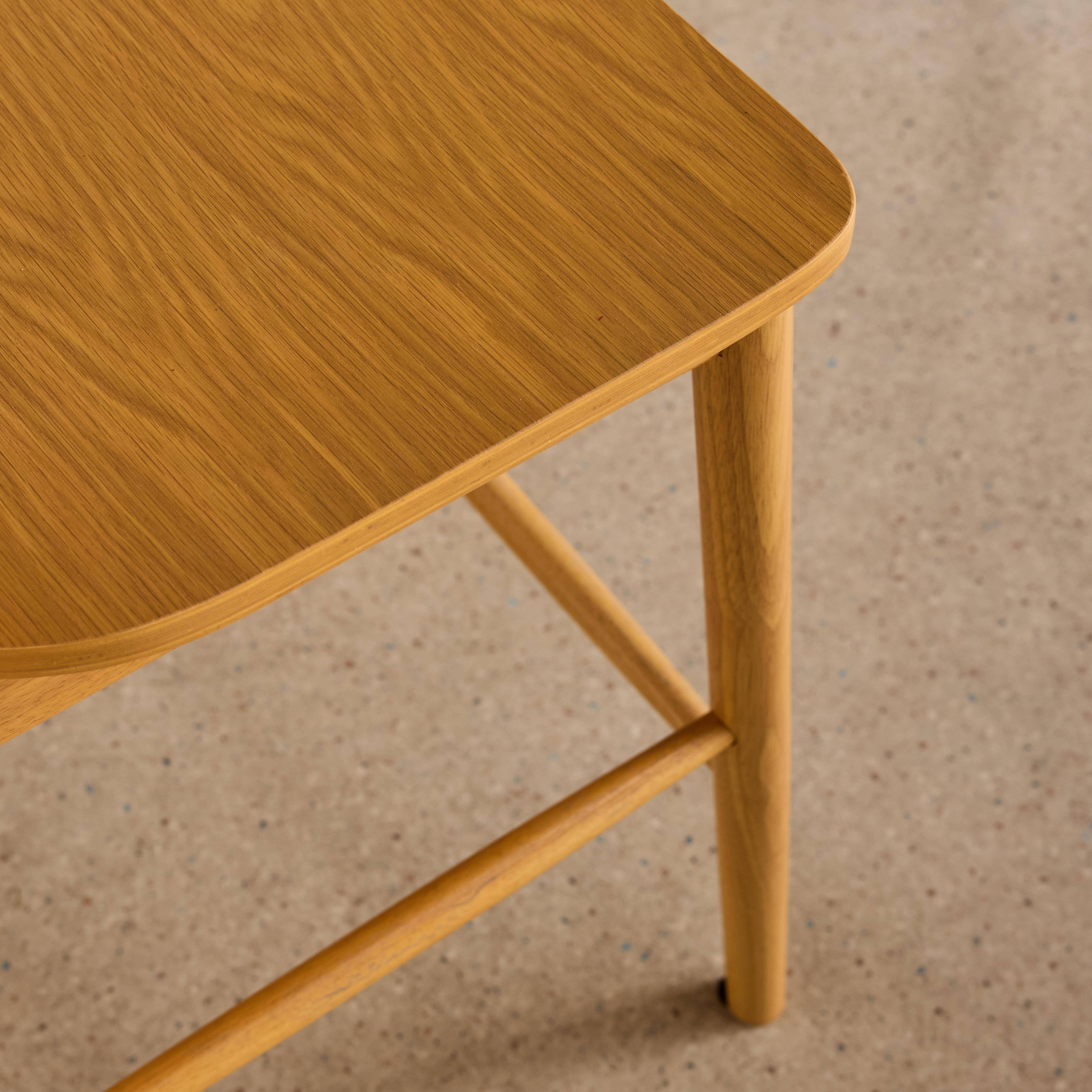 Banco alto de cozinha em madeira de seringueira, set de 2 Natural - 48x58x98.5 cm Photo4