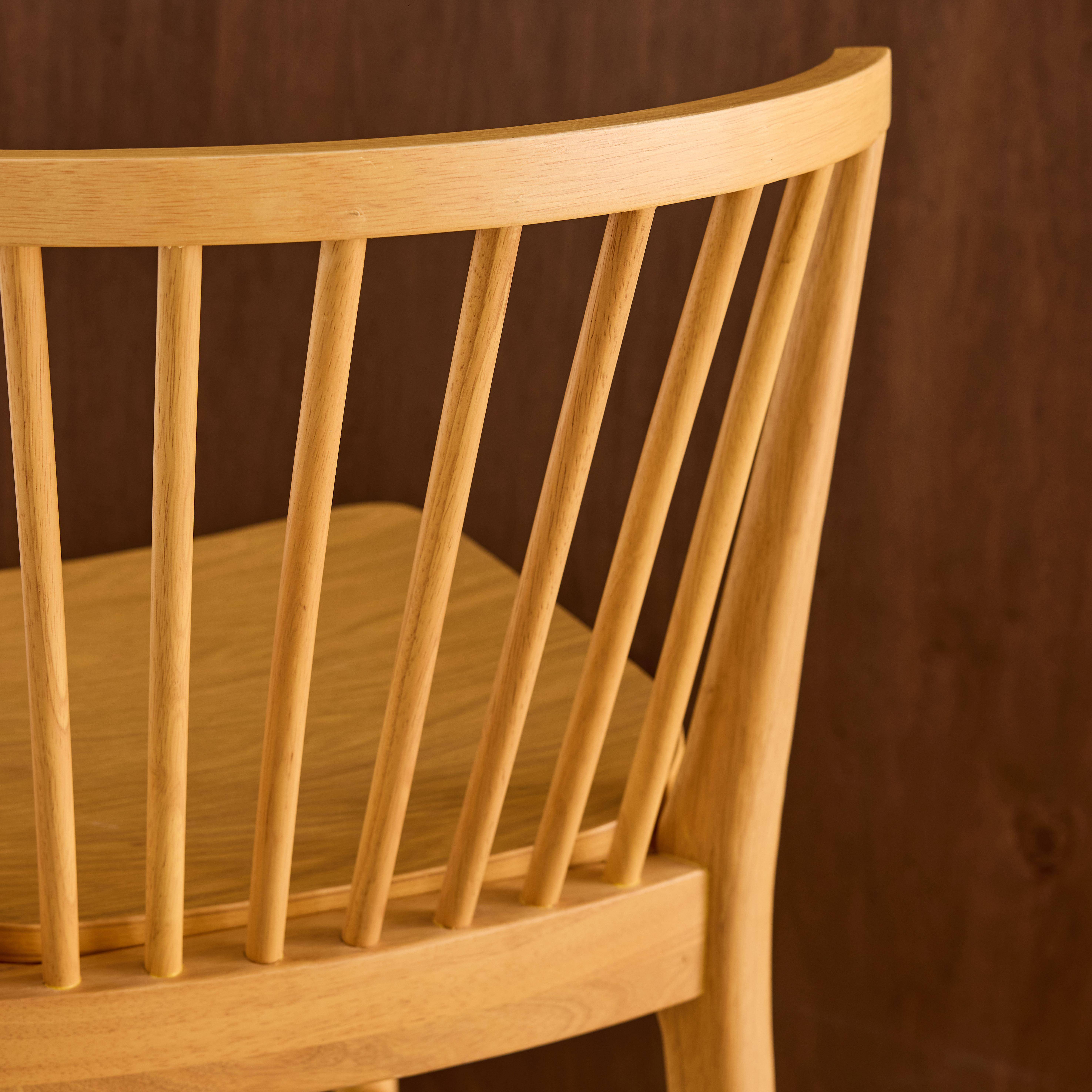 Banco alto de cozinha em madeira de seringueira, set de 2 Natural - 48x58x98.5 cm Photo3