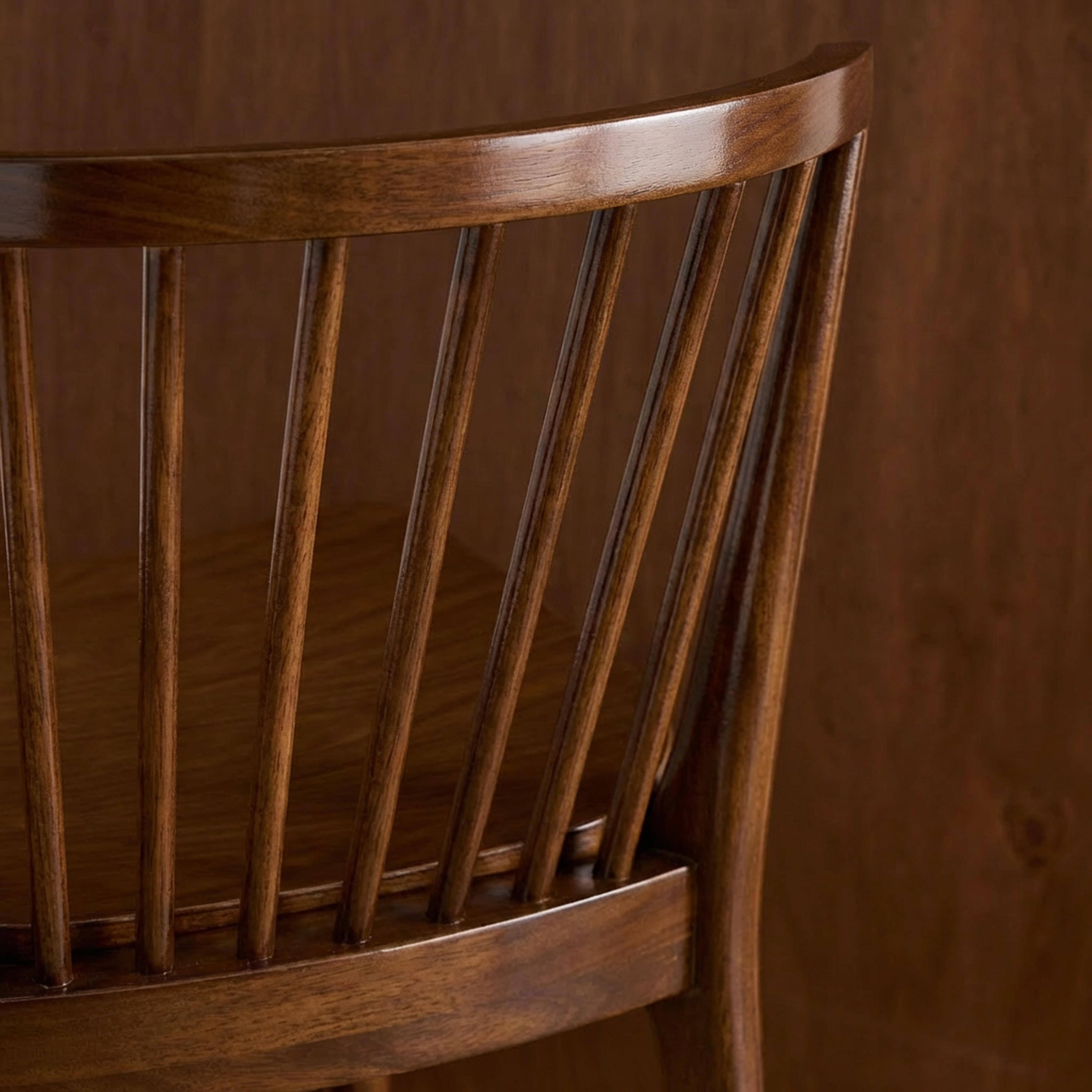 Lot de 2 tabourets de bar à barreaux bois d'hévéa et contreplaqué noyer - 48 x 58 x 98,5 cm - Paula,sweeek,Photo3