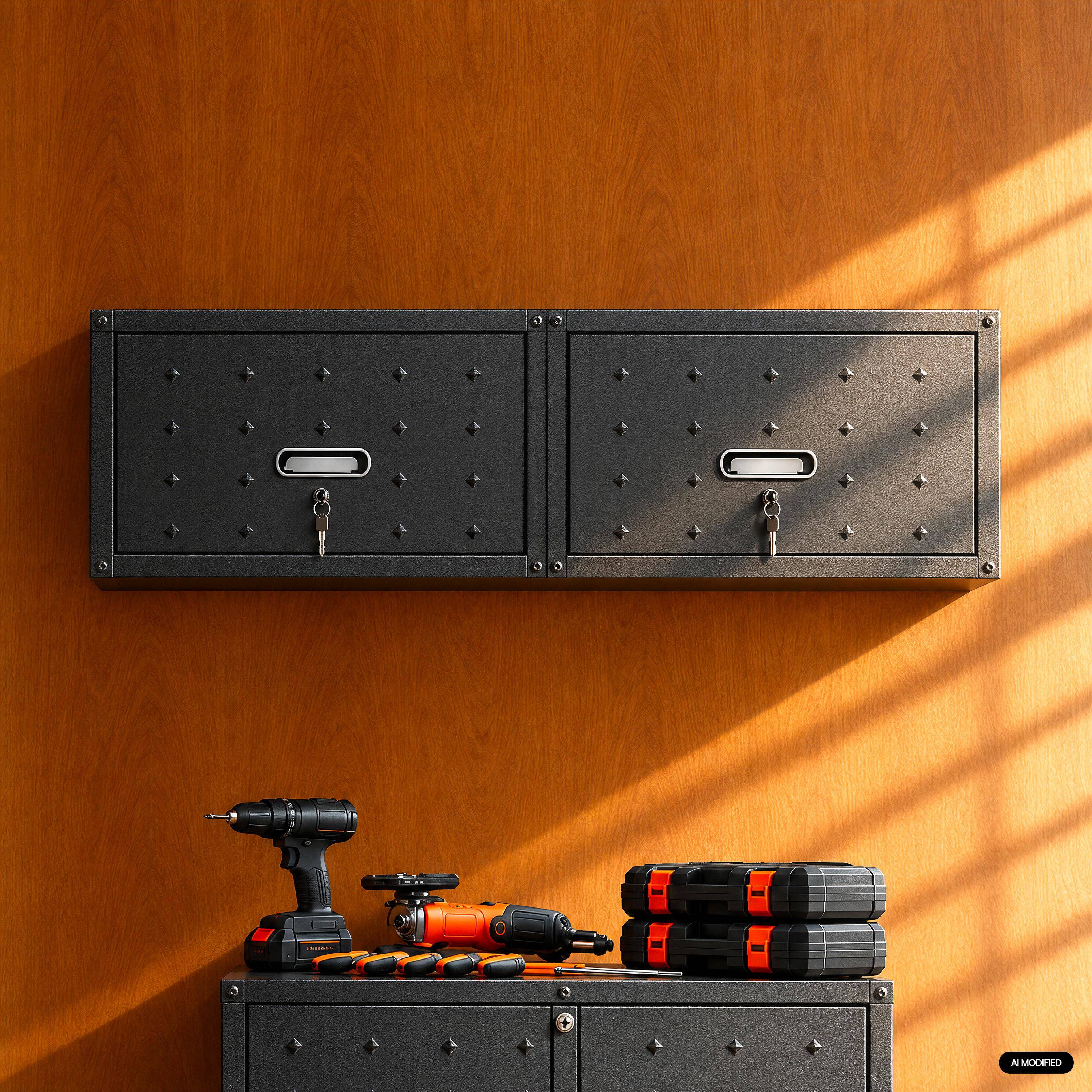 Muebles altos de almacenamiento para garaje, set de 2 Negro - 30x75x34.5 cm Photo1