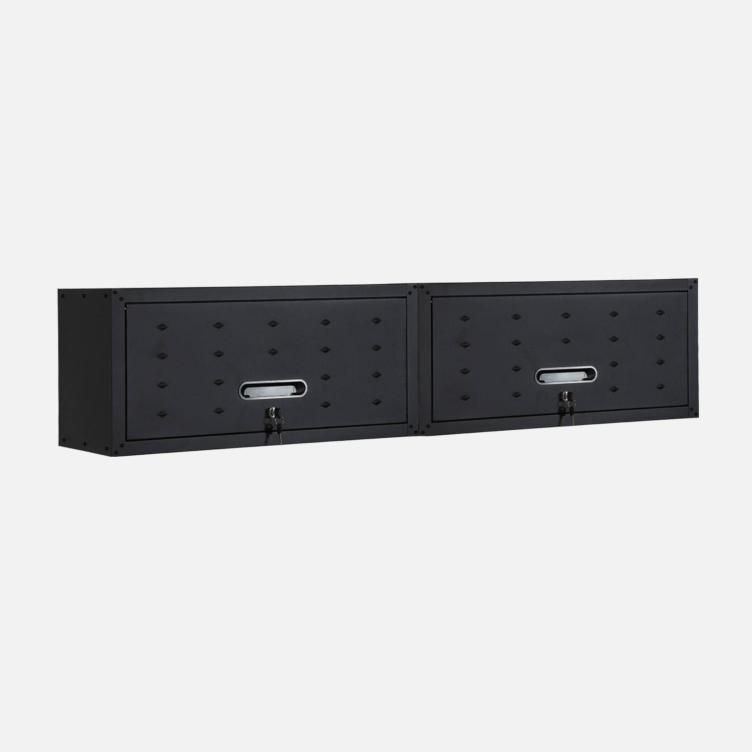 Muebles altos de almacenamiento para garaje, set de 2 Negro - 30x75x34.5 cm,sweeek,Photo3