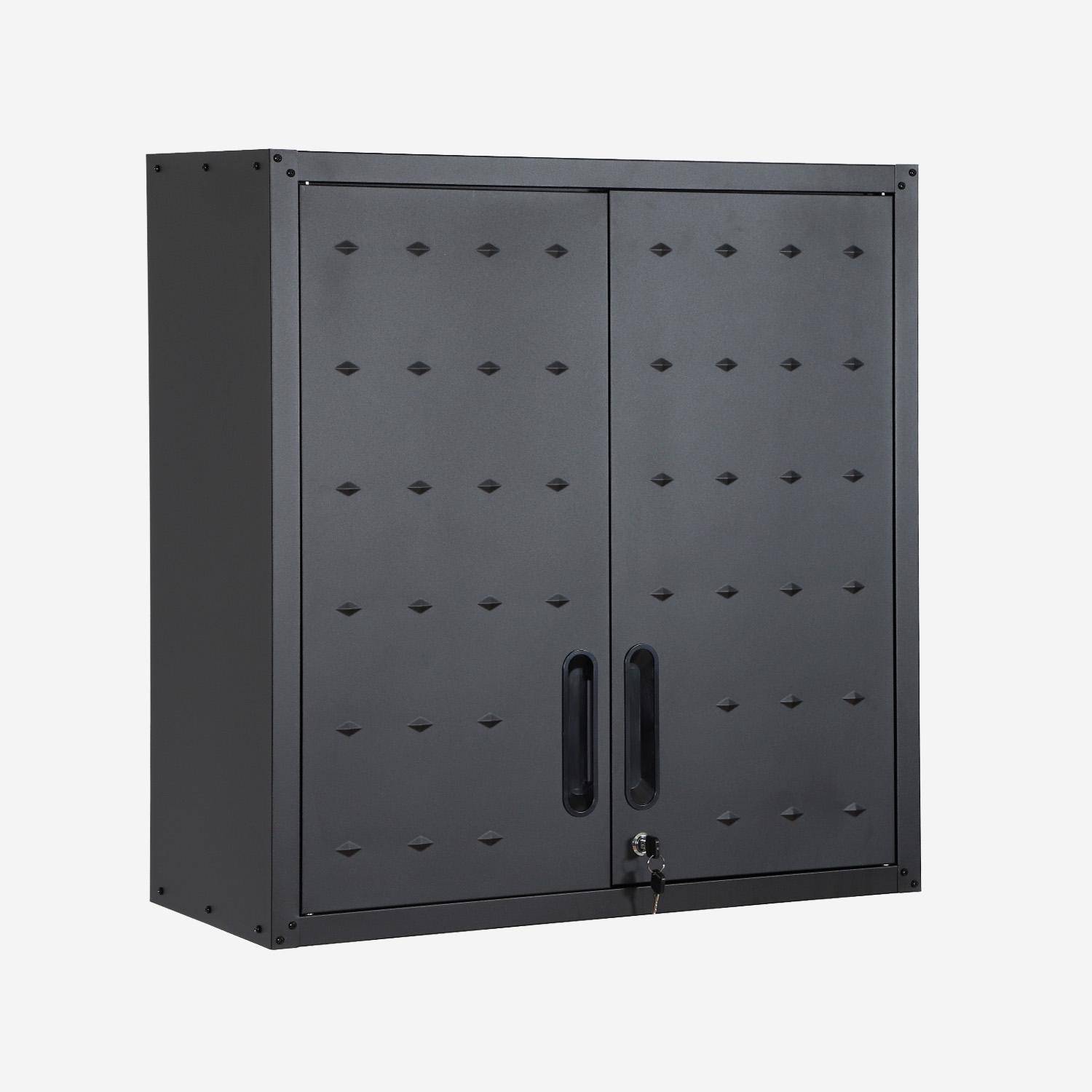 Mueble alto de almacenamiento para garaje Negro - 30x75x77 cm,sweeek,Photo3