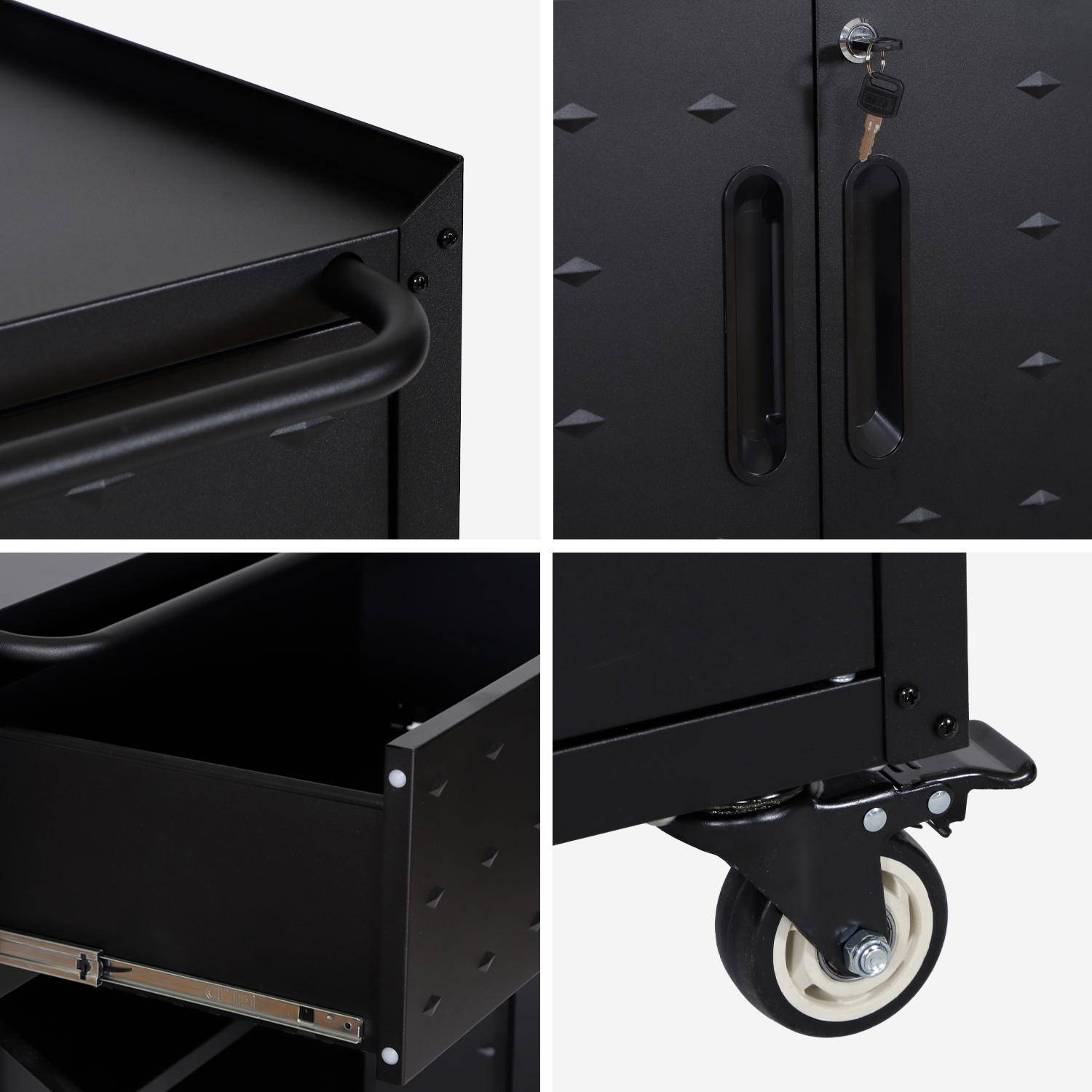 Low storage cabinet for garages with 2 doors Black 42x75x88 cm - Bobby,sweeek,Photo6