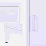 Table de chevet en acier lilas, 1 porte, casier, chambre enfant  Photo6 Table de chevet en acier lilas, 1 porte, casier, chambre enfant  Photo6