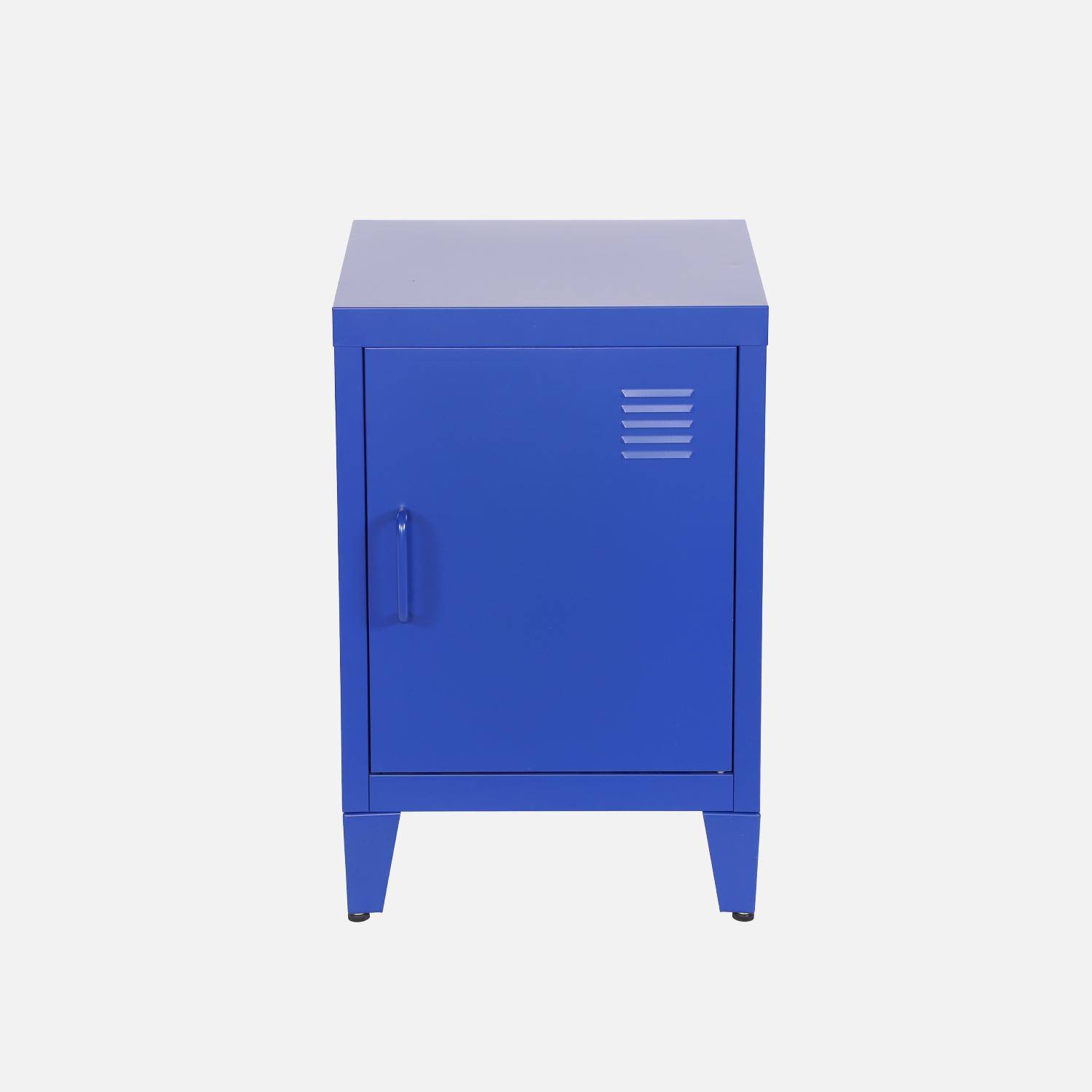 Kinder-Nachttisch aus Metall, blau, 1 Tür - Soho,sweeek,Photo4